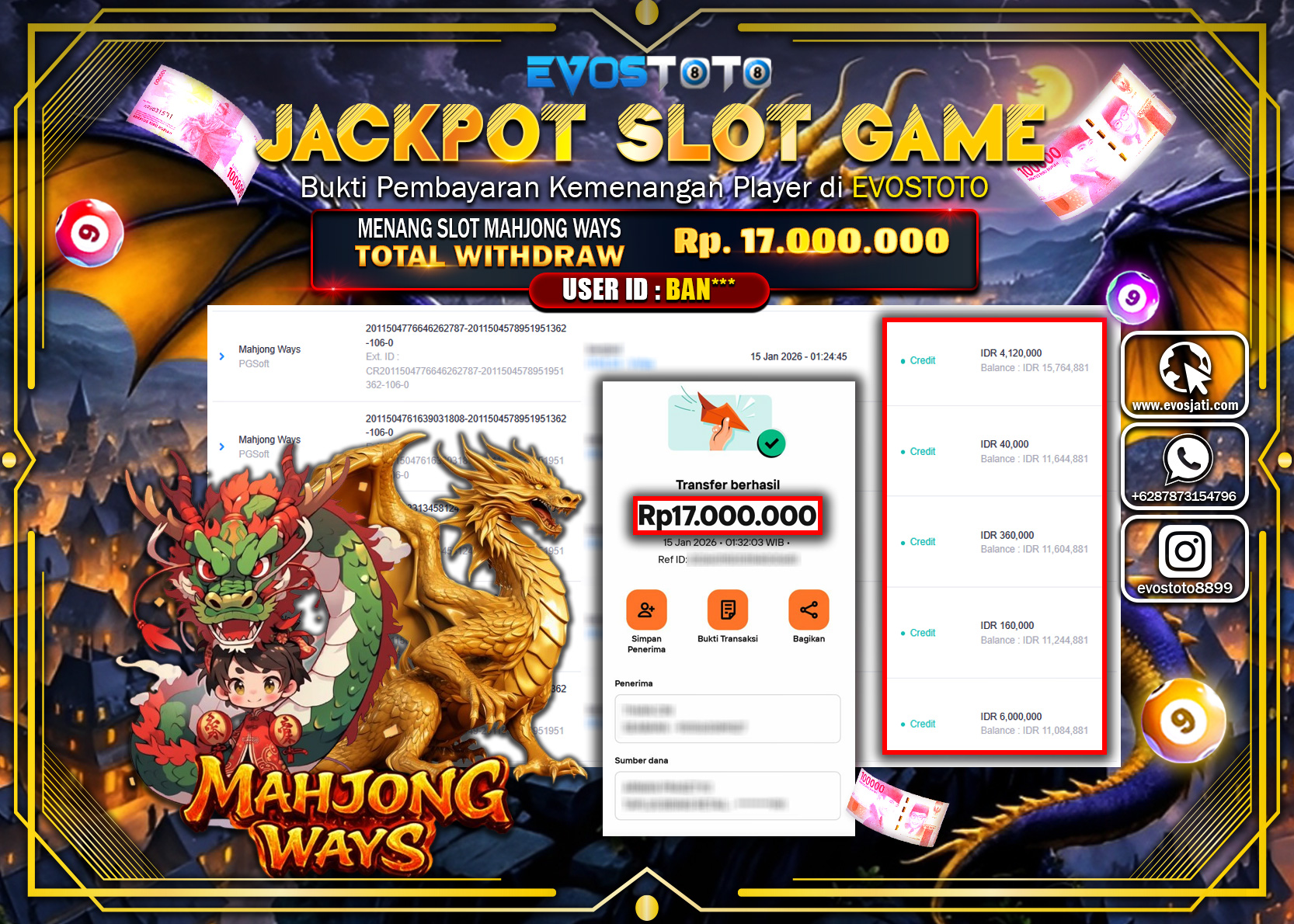 PEMBAYARAN JACKPOT SLOT MAHJONG WAYS Rp.17.000.000 DI BAYAR LANGSUNG !