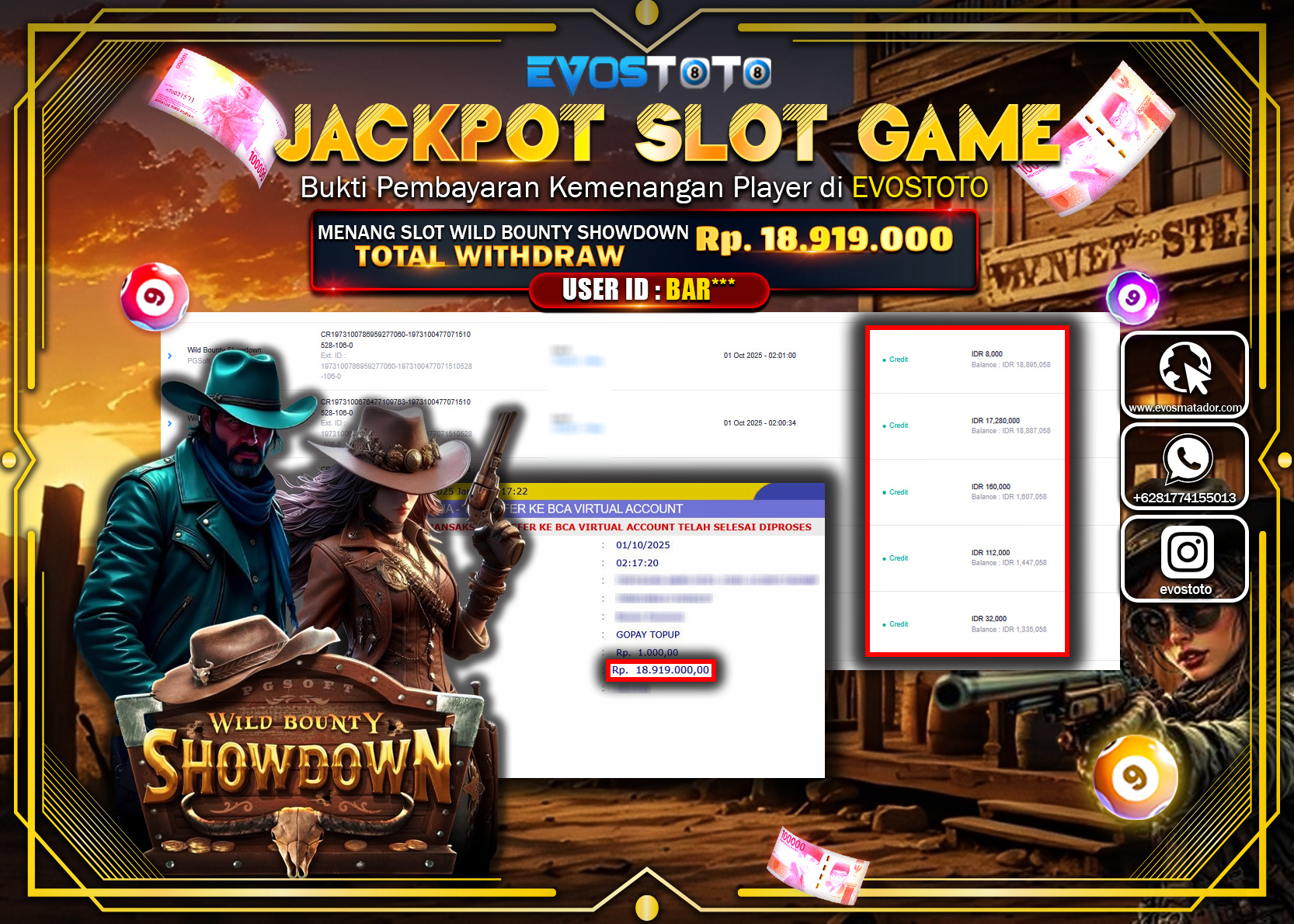 PEMBAYARAN JACKPOT SLOT WILD BOUNTY SHOWDOWN Rp18.919.000 DI BAYAR LANGSUNG !