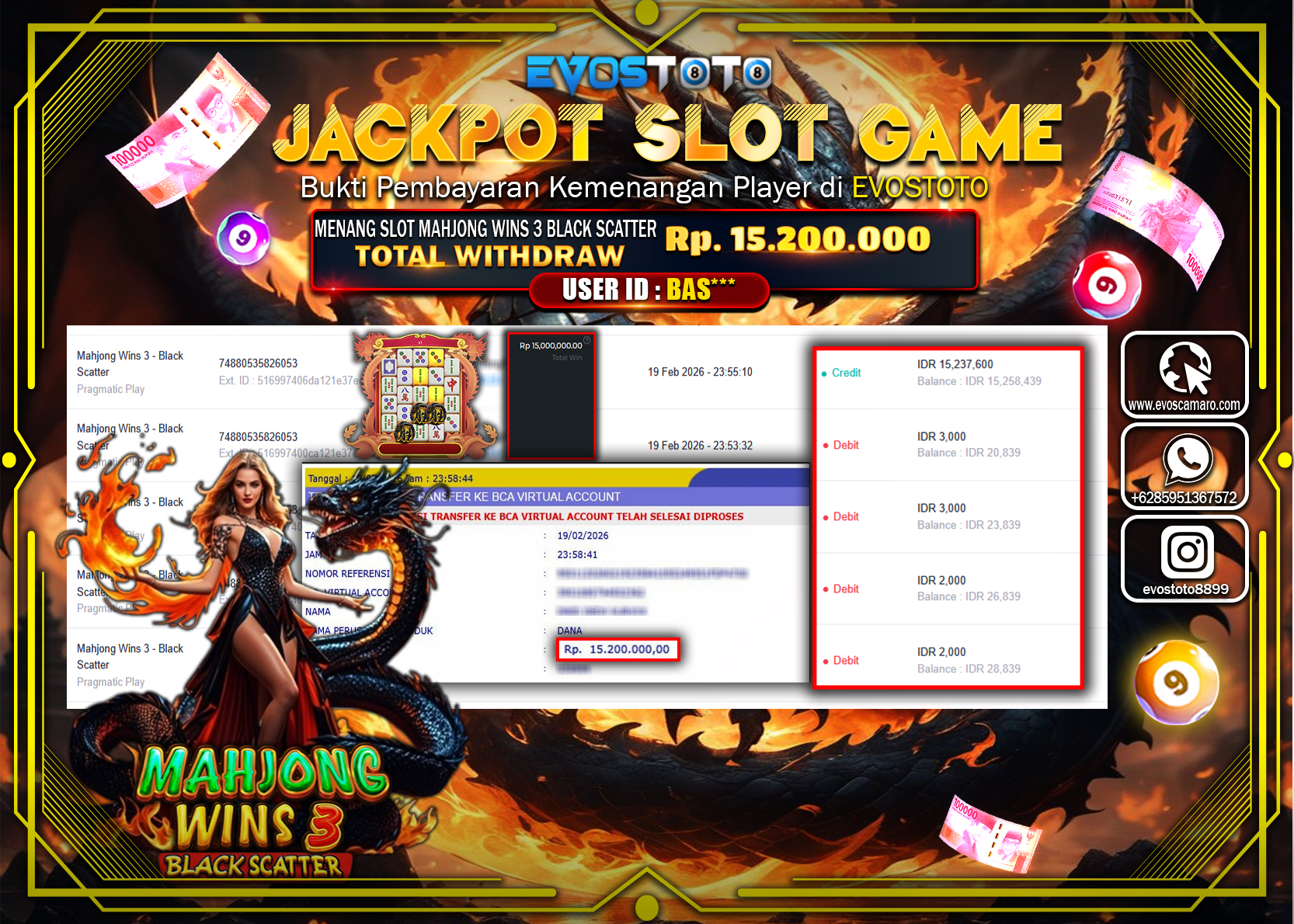 PEMBAYARAN JACKPOT SLOT MAHJONG WINS 3 Rp.15.200.000 DI BAYAR LANGSUNG !