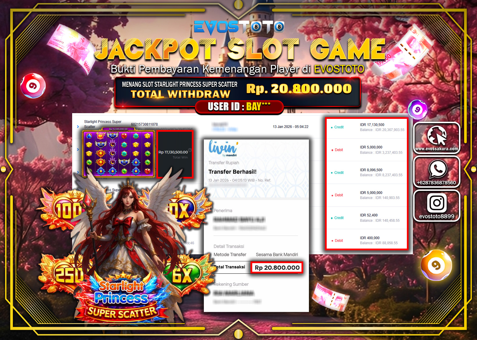 PEMBAYARAN JACKPOT SLOT STARLIGHT PRINCESS SUPER SCATTER Rp.20.800.000 DI BAYAR LANGSUNG !
