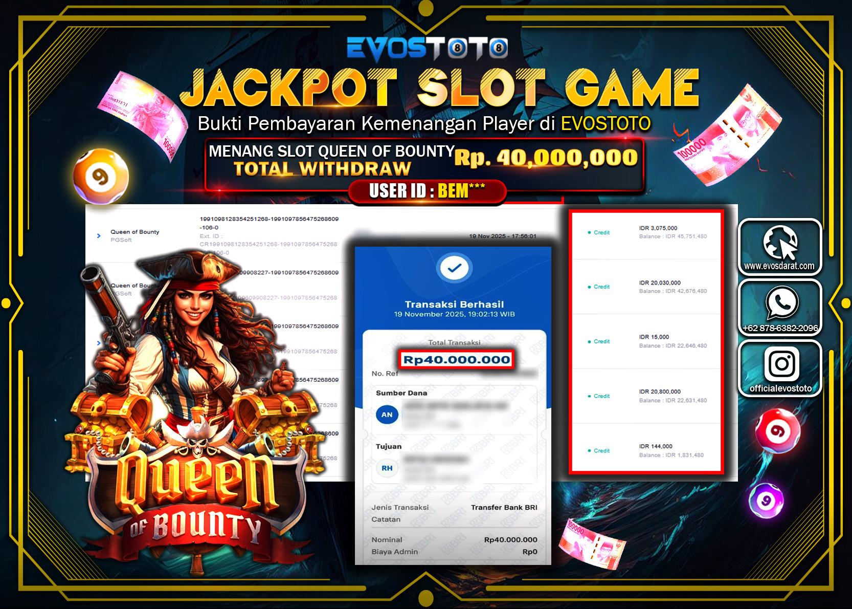 PEMBAYARAN JACKPOT SLOT QUEEN OF BOUNTY  Rp40.000.000 DI BAYAR LANGSUNG !