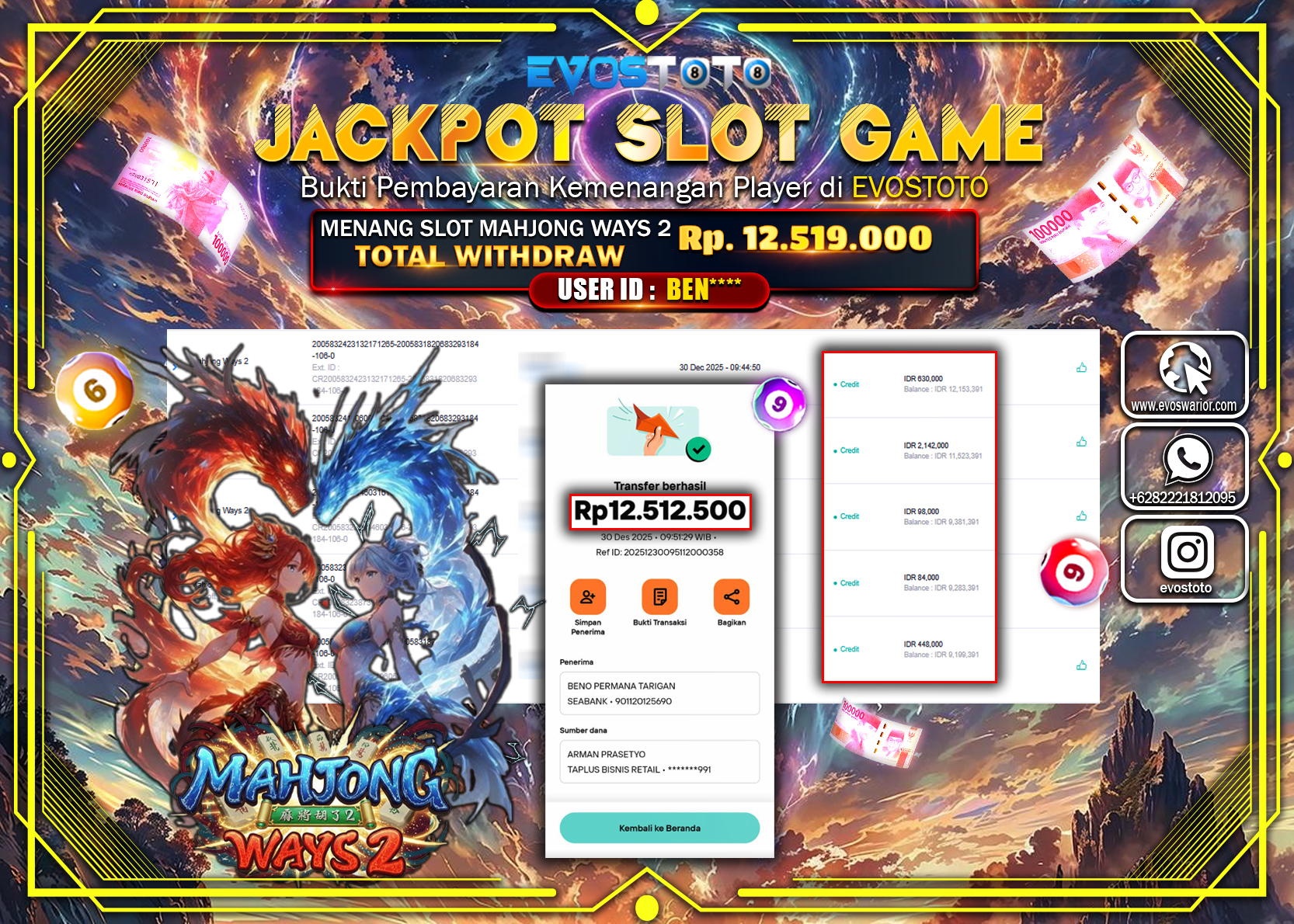 PEMBAYARAN JACKPOT SLOT MAHJONG WAYS 2 Rp.12.519.000 DI BAYAR LANGSUNG !