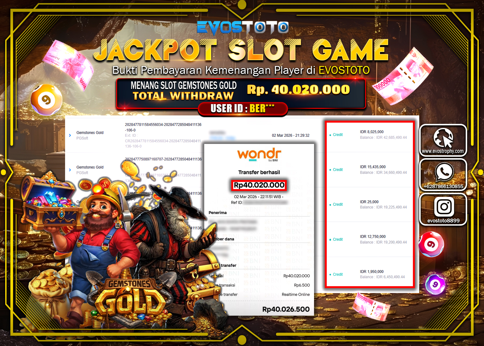 PEMBAYARAN JACKPOT SLOT GEMSTONES GOLD Rp.40.020.000 DI BAYAR LANGSUNG !