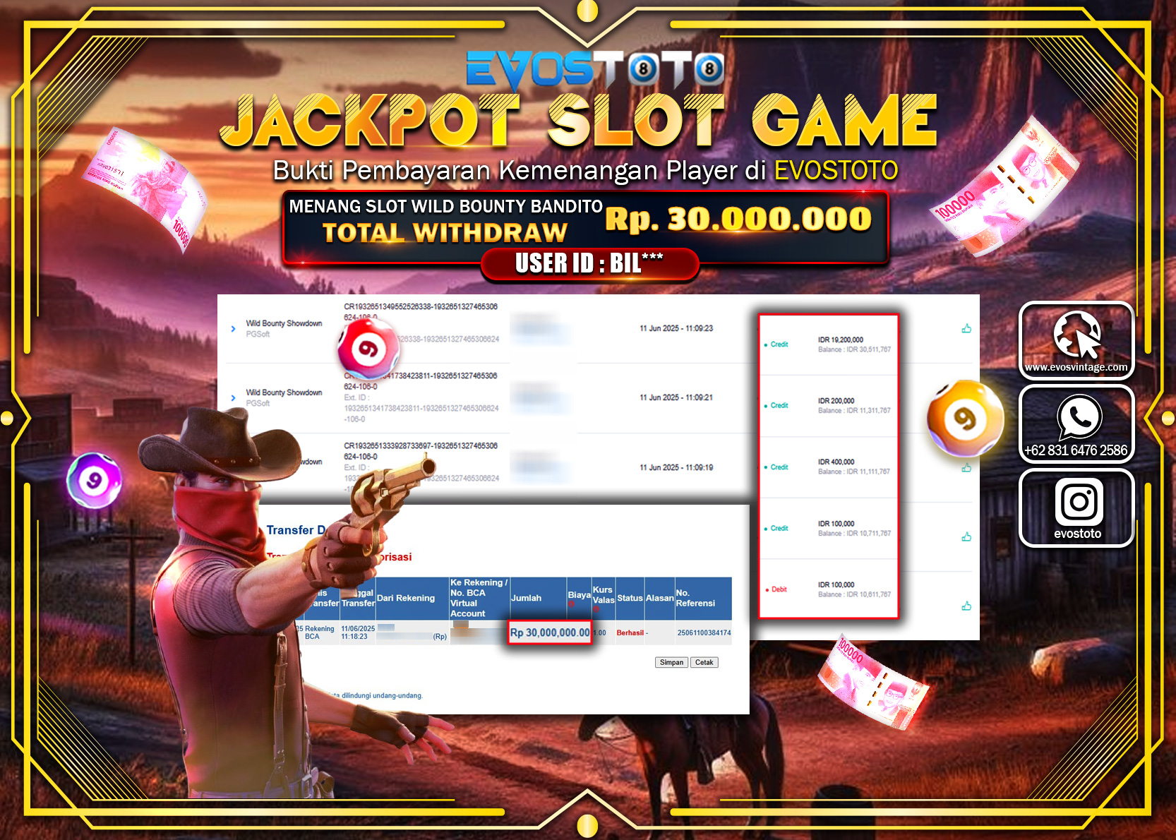 PEMBAYARAN JACKPOT SLOT WILD BOUNTY BANDITO Rp30.000.000 DI BAYAR LANGSUNG !