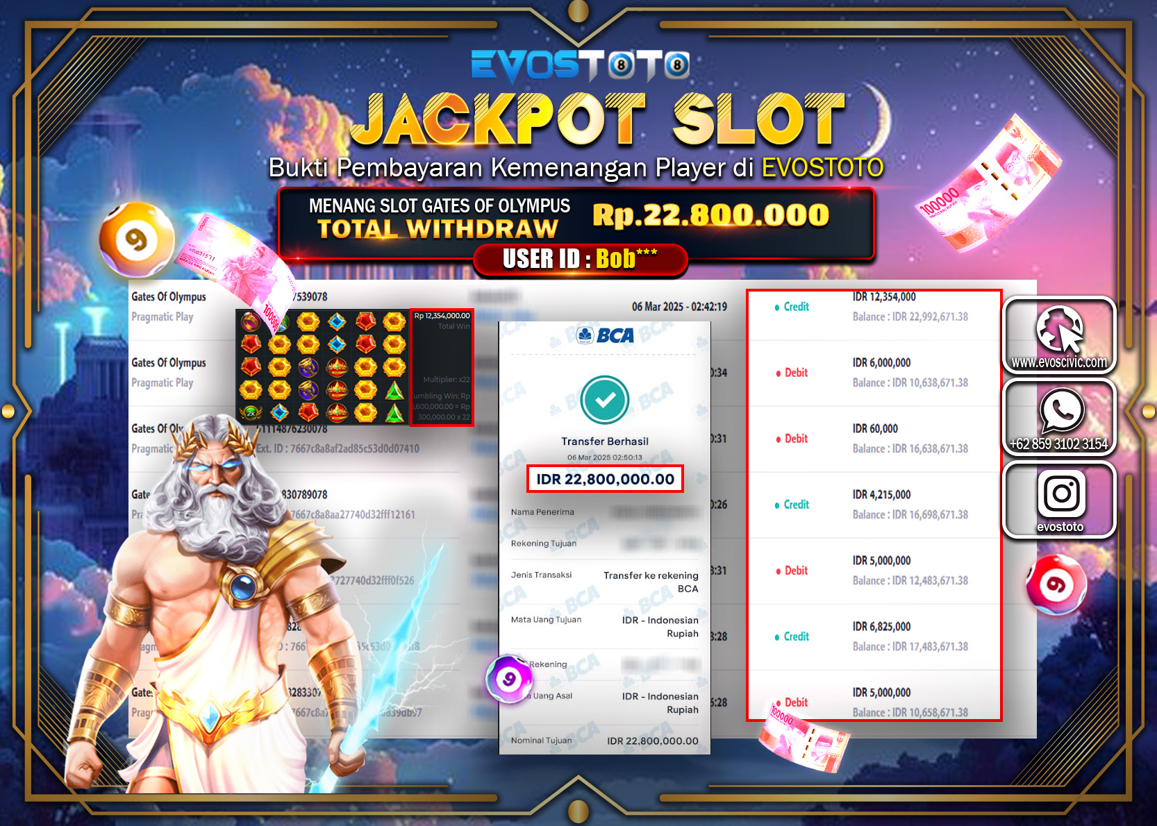 PEMBAYARAN JACKPOT SLOT GATES OF OLYMPUS 200.000.000 DI BAYAR LANGSUNG !
