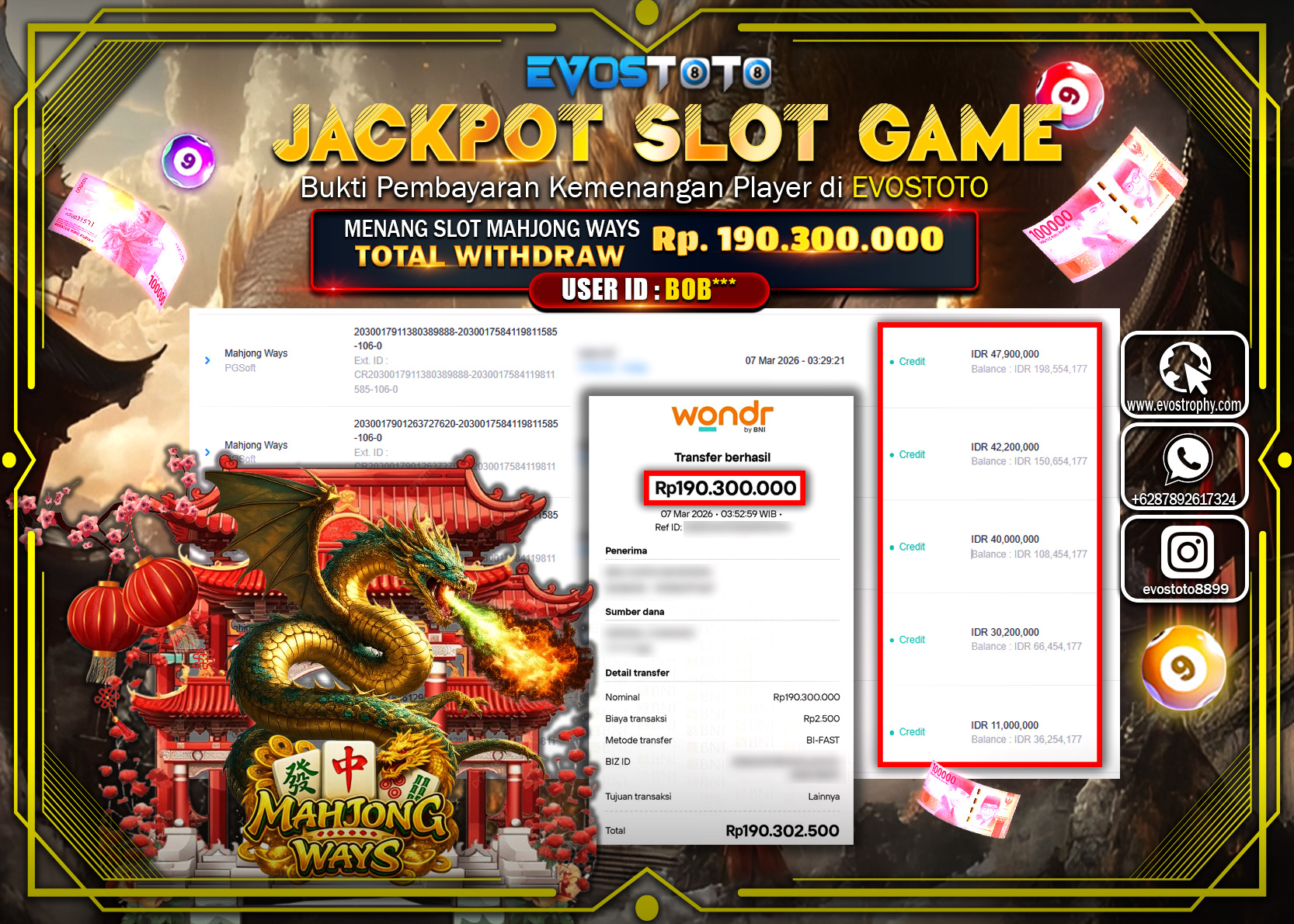 PEMBAYARAN JACKPOT SLOT MAHJONG WAYS Rp.190.300.000 DI BAYAR LANGSUNG !
