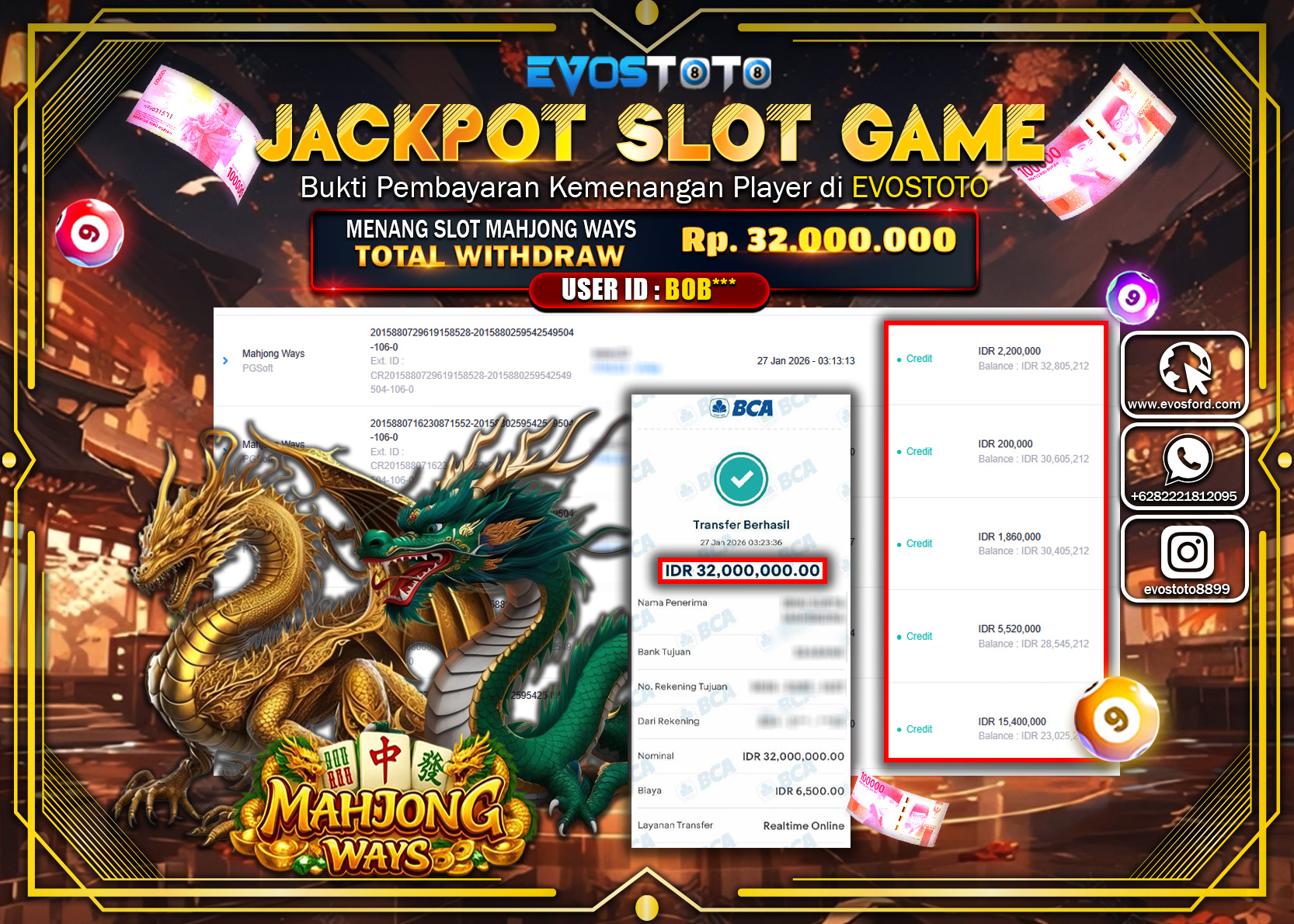 PEMBAYARAN JACKPOT SLOT MAHJONG WAYS Rp.32.000.000 DI BAYAR LANGSUNG !