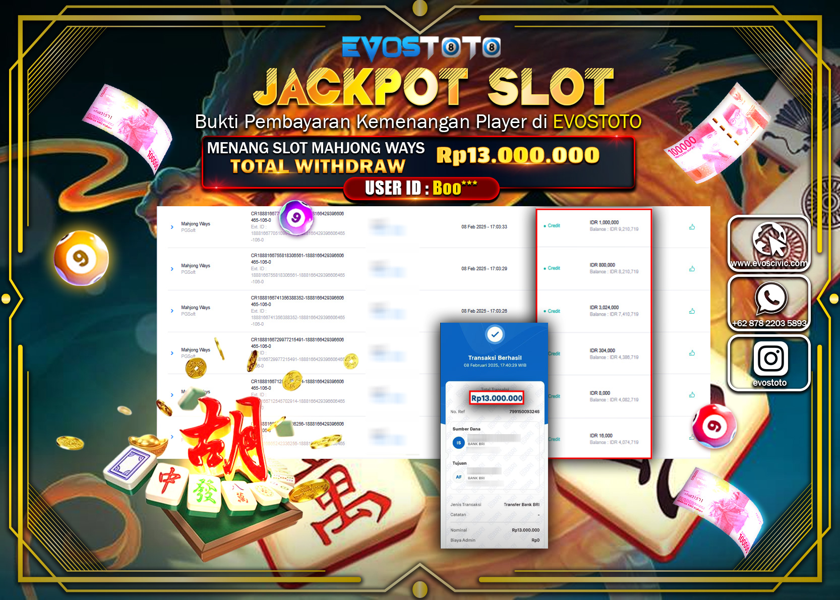 PEMBAYARAN JACKPOT SLOT MAHJONG WAYS Rp.13.000.000 DI BAYAR LANGSUNG !