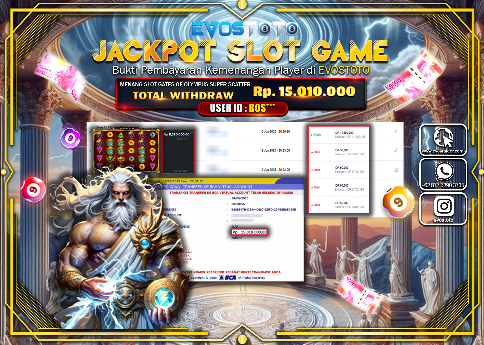 PEMBAYARAN JACKPOT SLOT GATES OF OLYMPUS SUPER SCATTER RP15.010.000 DI BAYAR LANGSUNG !