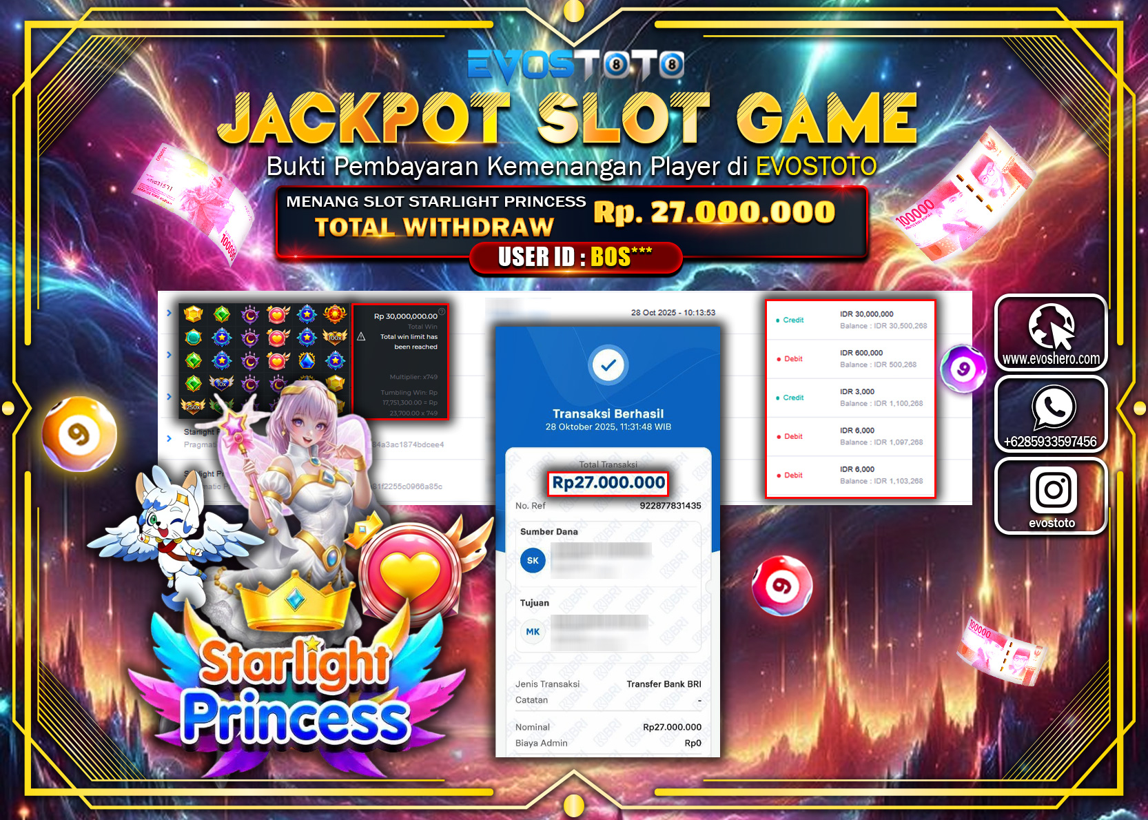 PEMBAYARAN JACKPOT SLOT STARLIGHT PRINCESS Rp27.000.000 DI BAYAR LANGSUNG !