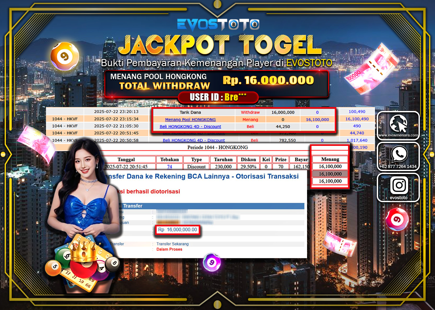 PEMBAYARAN JACKPOT TOGEL HONGKONG LOTTO RP16.000.000 DI BAYAR LANGSUNG !
