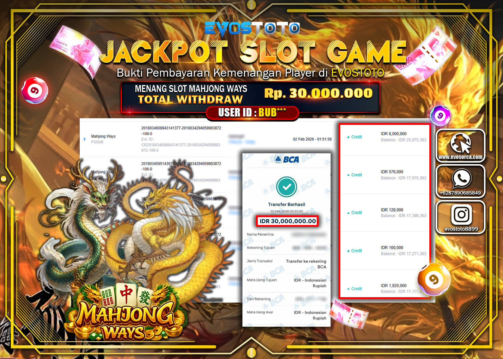 PEMBAYARAN JACKPOT SLOT MAHJONG WAYS Rp.30.000.000 DI BAYAR LANGSUNG !
