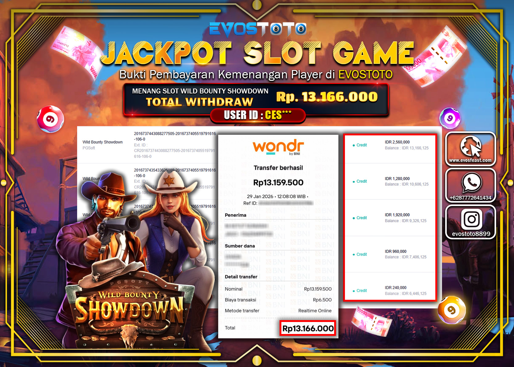 PEMBAYARAN JACKPOT SLOT WILD BOUNTY SHOWDOWN  Rp.13.166.000 DI BAYAR LANGSUNG !