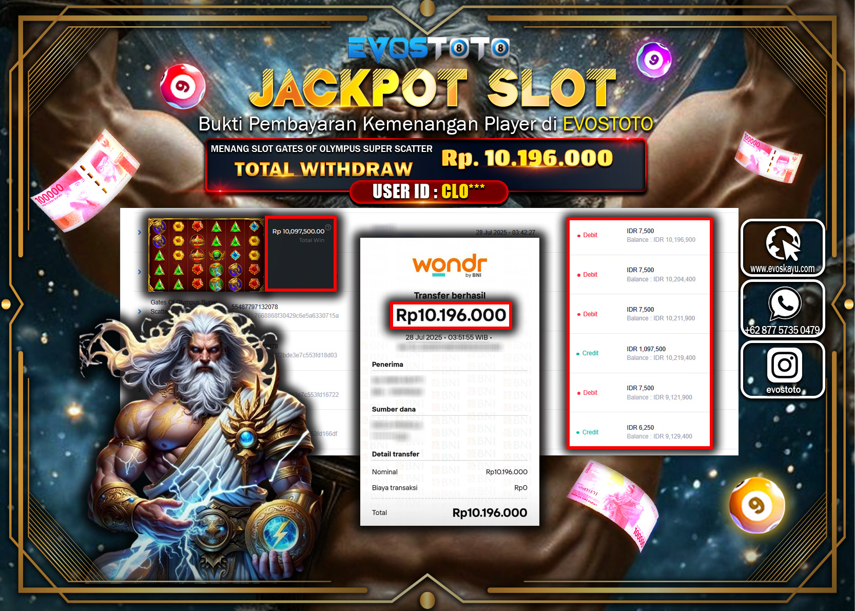 PEMBAYARAN JACKPOT SLOT GATES OF OLYMPUS SUPER SCATTER Rp.10.196.000 DI BAYAR LANGSUNG !