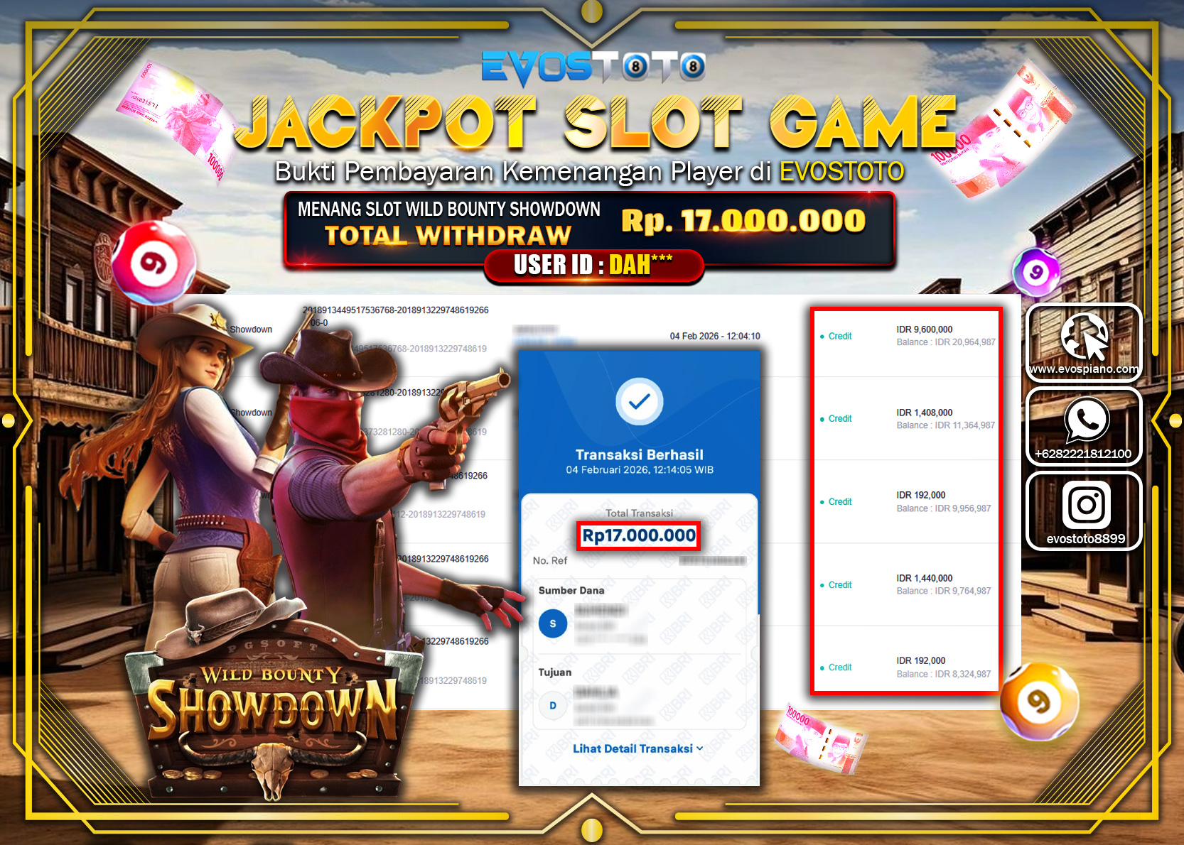 PEMBAYARAN JACKPOT SLOT WILD BOUNTY SHOWDOWN Rp.17.000.000 DI BAYAR LANGSUNG !