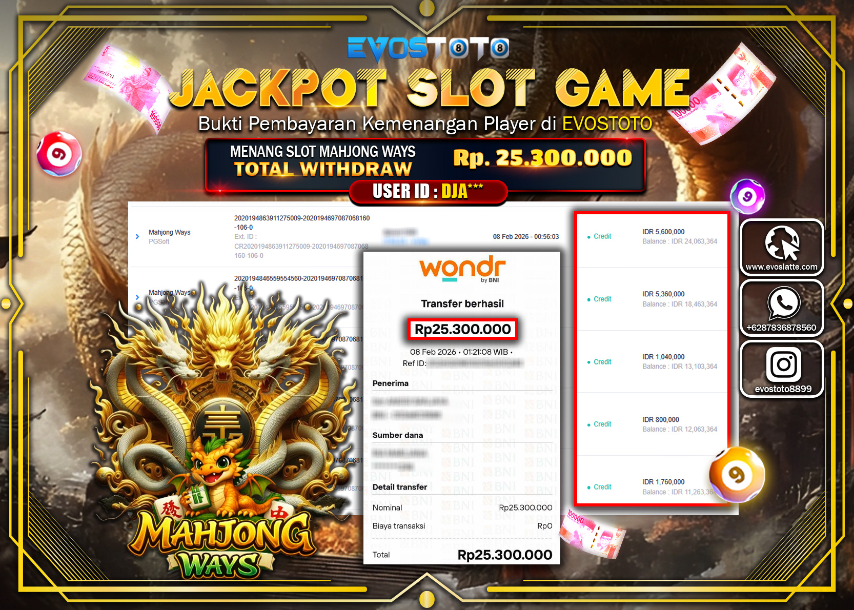 PEMBAYARAN JACKPOT SLOT MAHJONG WAYS Rp.25.300.000 DI BAYAR LANGSUNG !