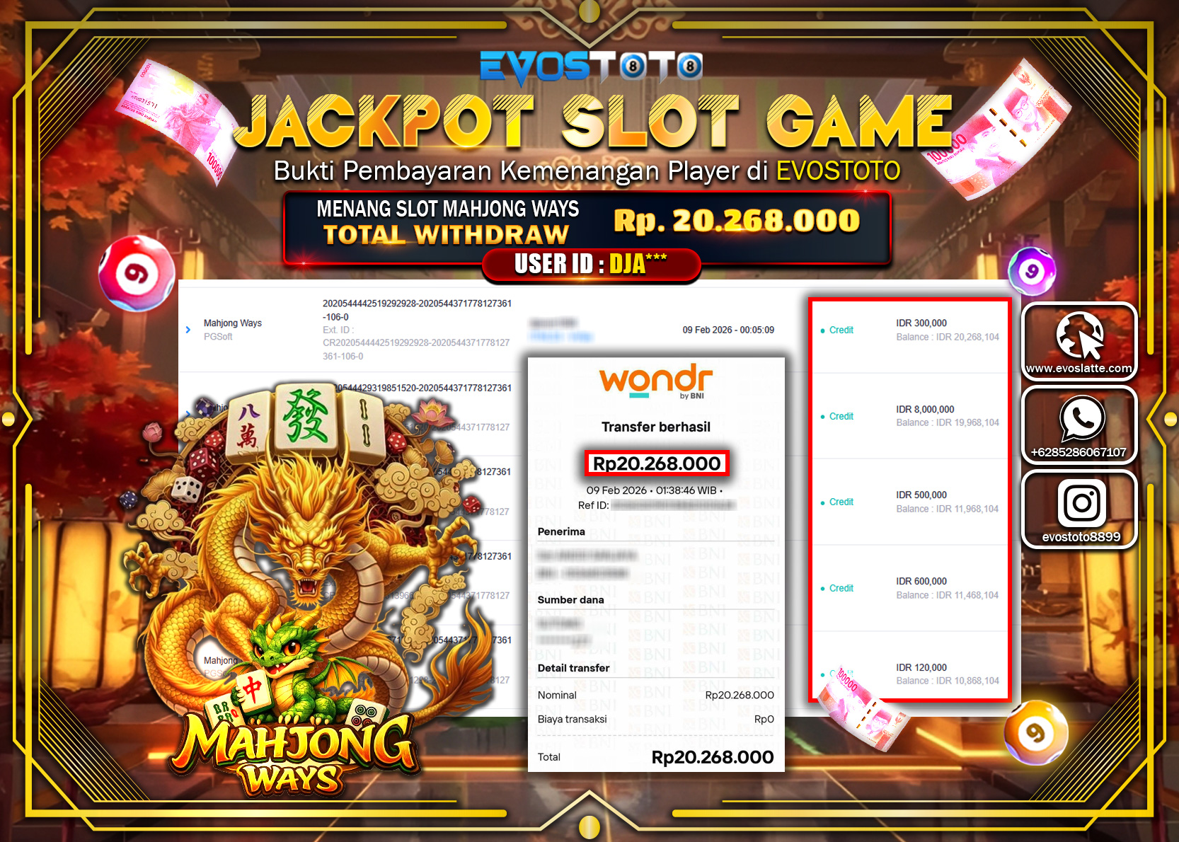 PEMBAYARAN JACKPOT SLOT MAHJONG WAYS Rp.20.268.000 DI BAYAR LANGSUNG !
