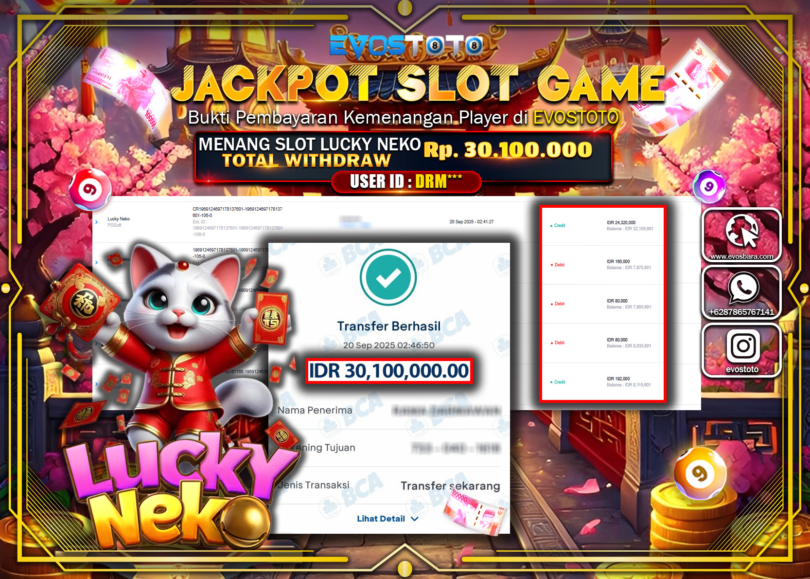 PEMBAYARAN JACKPOT SLOT LUCKY NEKO Rp30.100.000 DI BAYAR LANGSUNG !