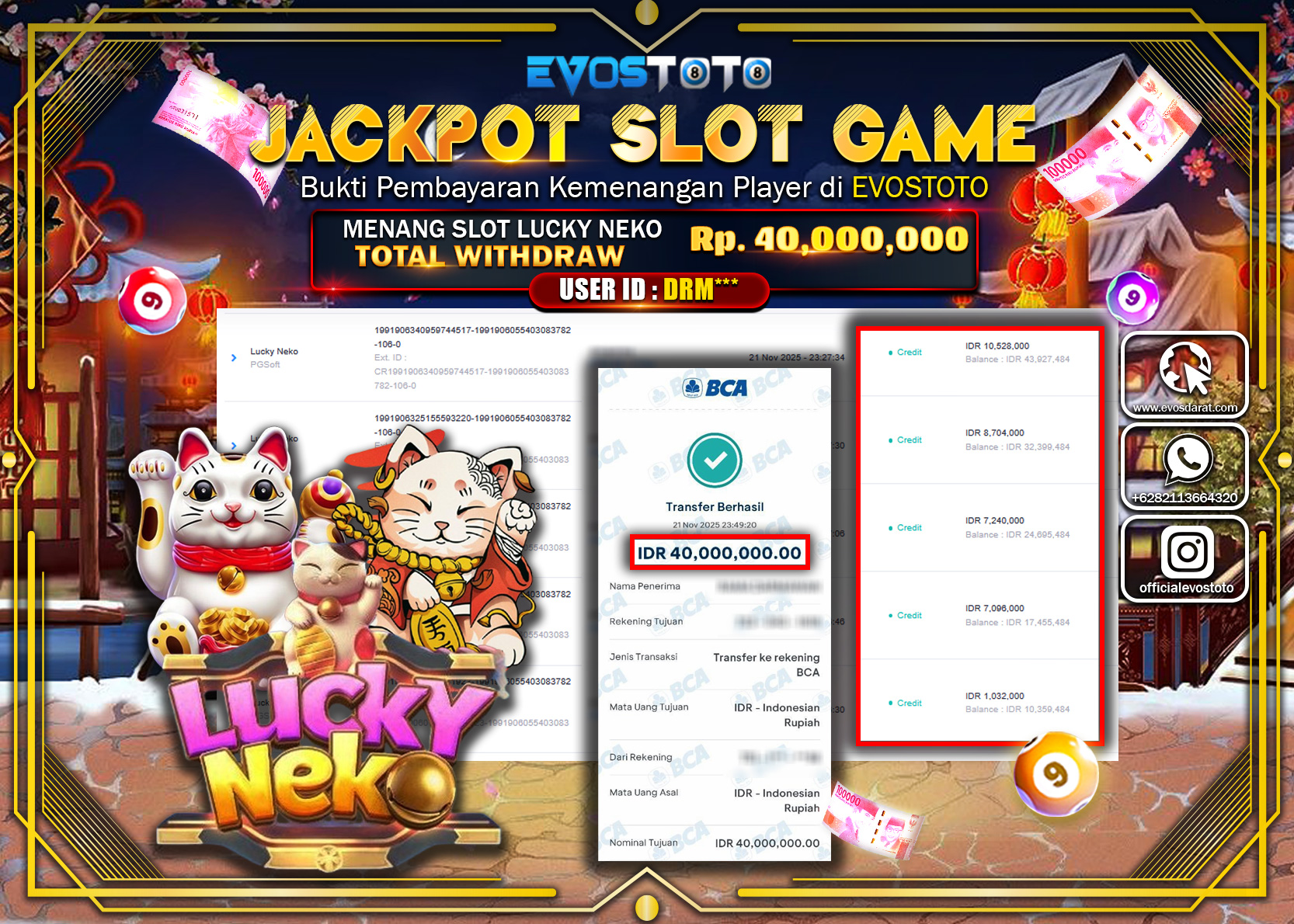 PEMBAYARAN JACKPOT SLOT GAME LUCKY NEKO Rp.40.000.000 DI BAYAR LANGSUNG !