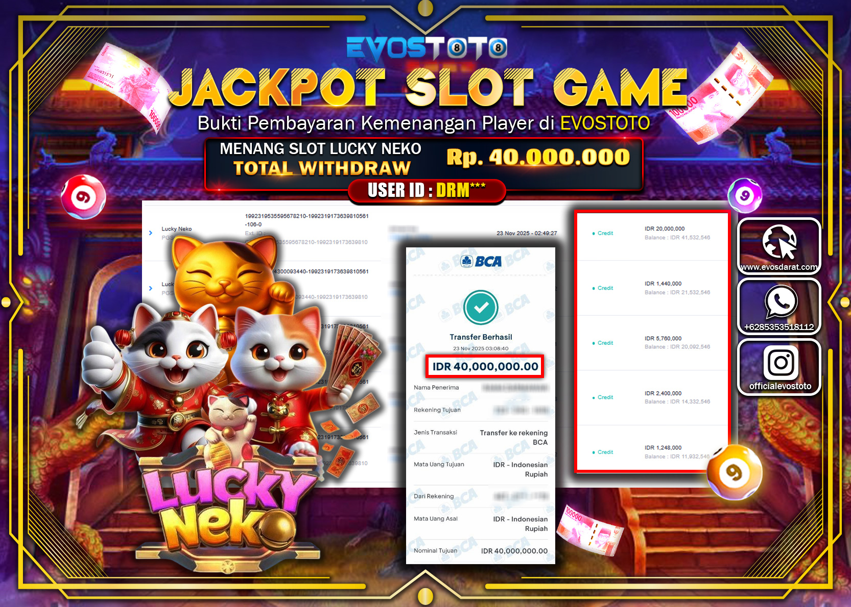 PEMBAYARAN JACKPOT SLOT LUCKY NEKO  Rp.40.000.000 DI BAYAR LANGSUNG !