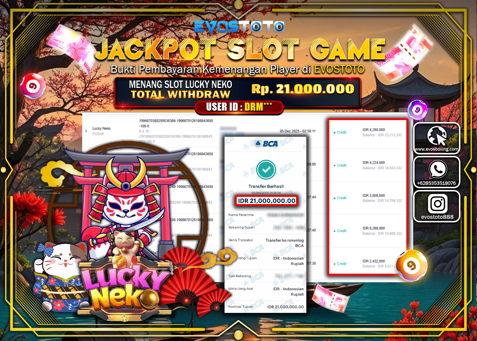 PEMBAYARAN JACKPOT SLOT LUCKY NEKO Rp.21.000.000 DI BAYAR LANGSUNG !