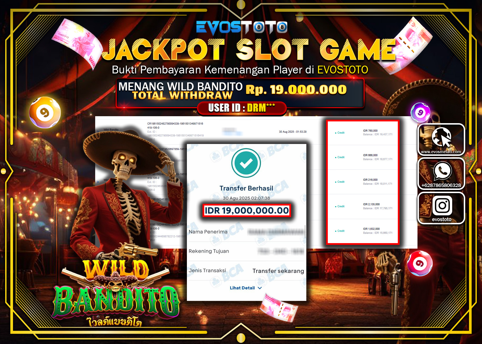 PEMBAYARAN JACKPOT SLOT WILD BANDITO Rp19.000.000 DI BAYAR LANGSUNG !