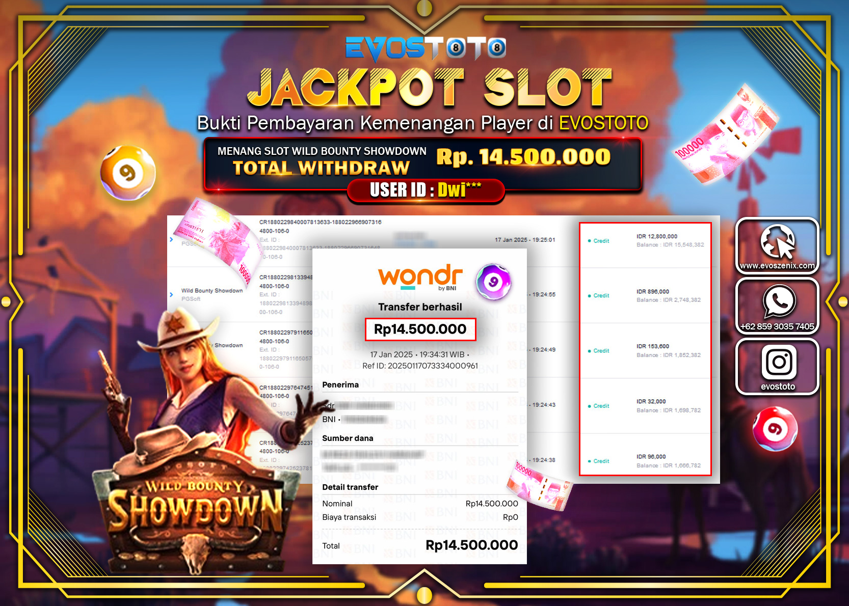 PEMBAYARAN JACKPOT WILD BOUNTY SHOWDOWN Rp.14.500.000 DI BAYAR LANGSUNG !