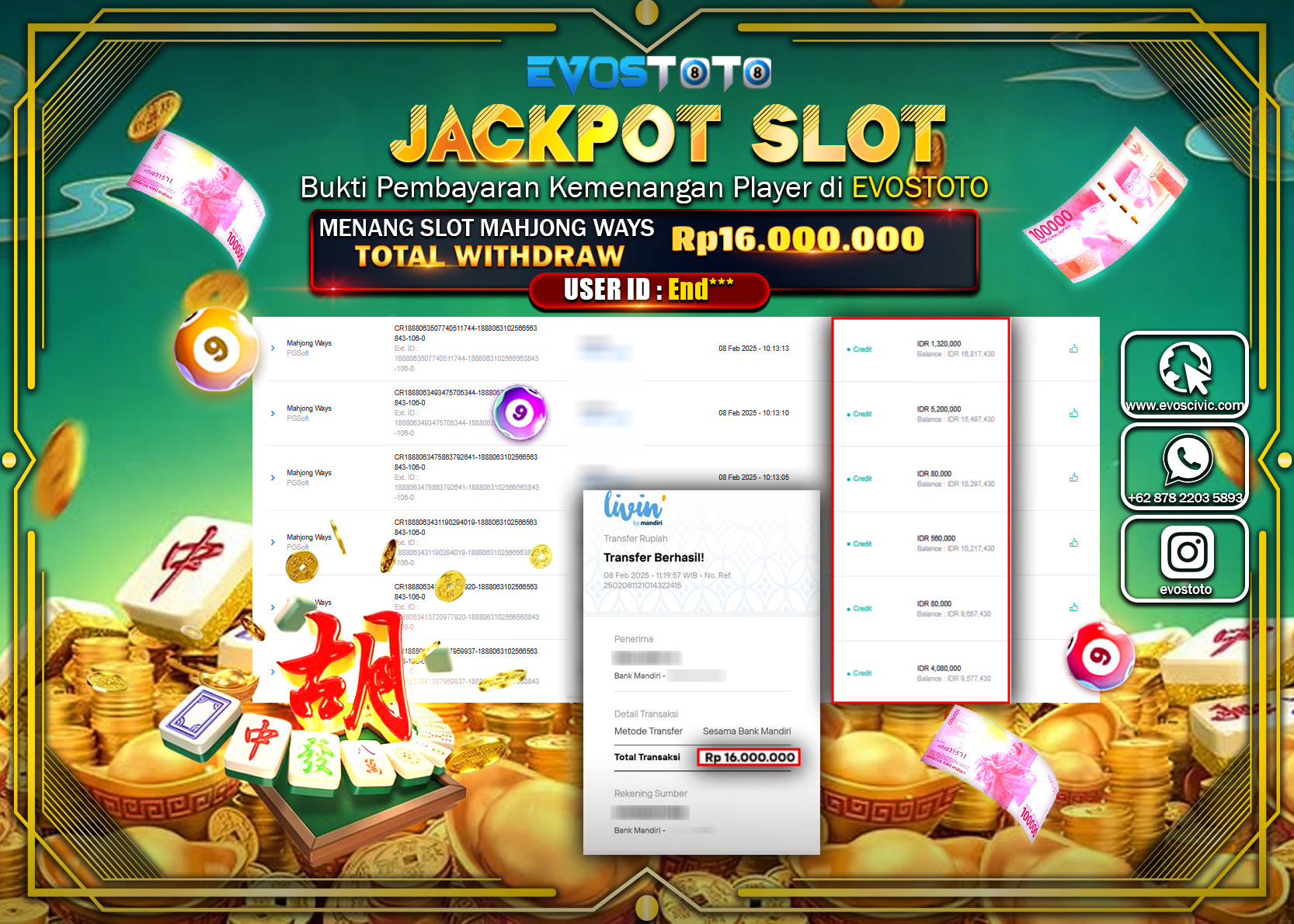 PEMBAYARAN JACKPOT SLOT MAHJONG WAYS Rp.16.000.000 DI BAYAR LANGSUNG !