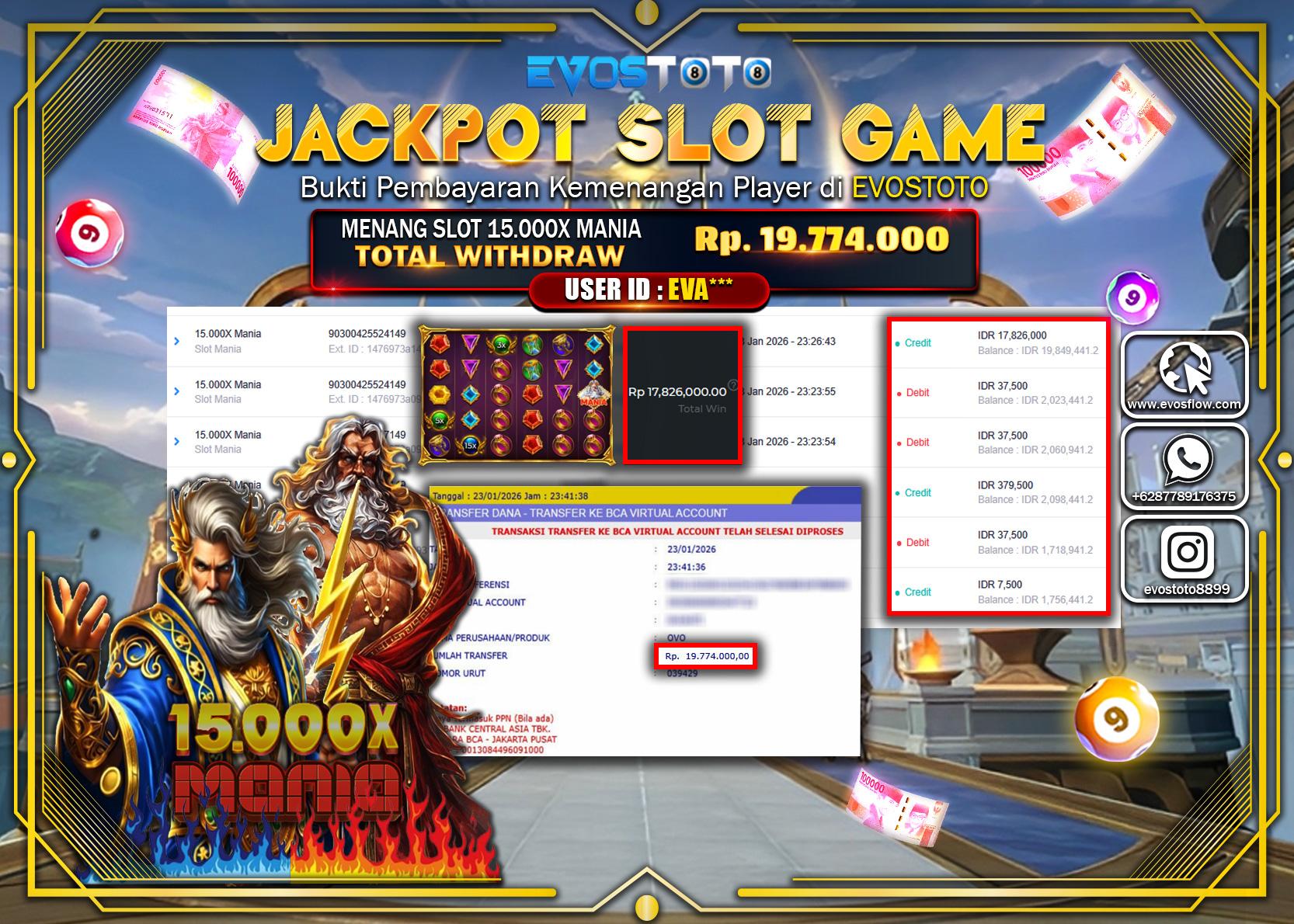 PEMBAYARAN JACKPOT SLOT 15.000X MANIA Rp.19.774.000 DI BAYAR LANGSUNG !
