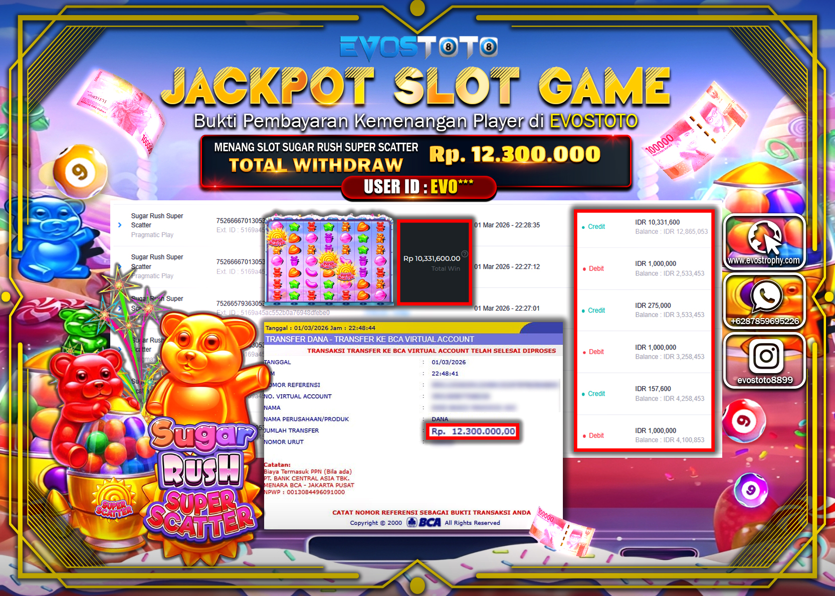 PEMBAYARAN JACKPOT SLOT SUGAR RUSH SUPER SCATTER Rp.12.300.000 DI BAYAR LANGSUNG !