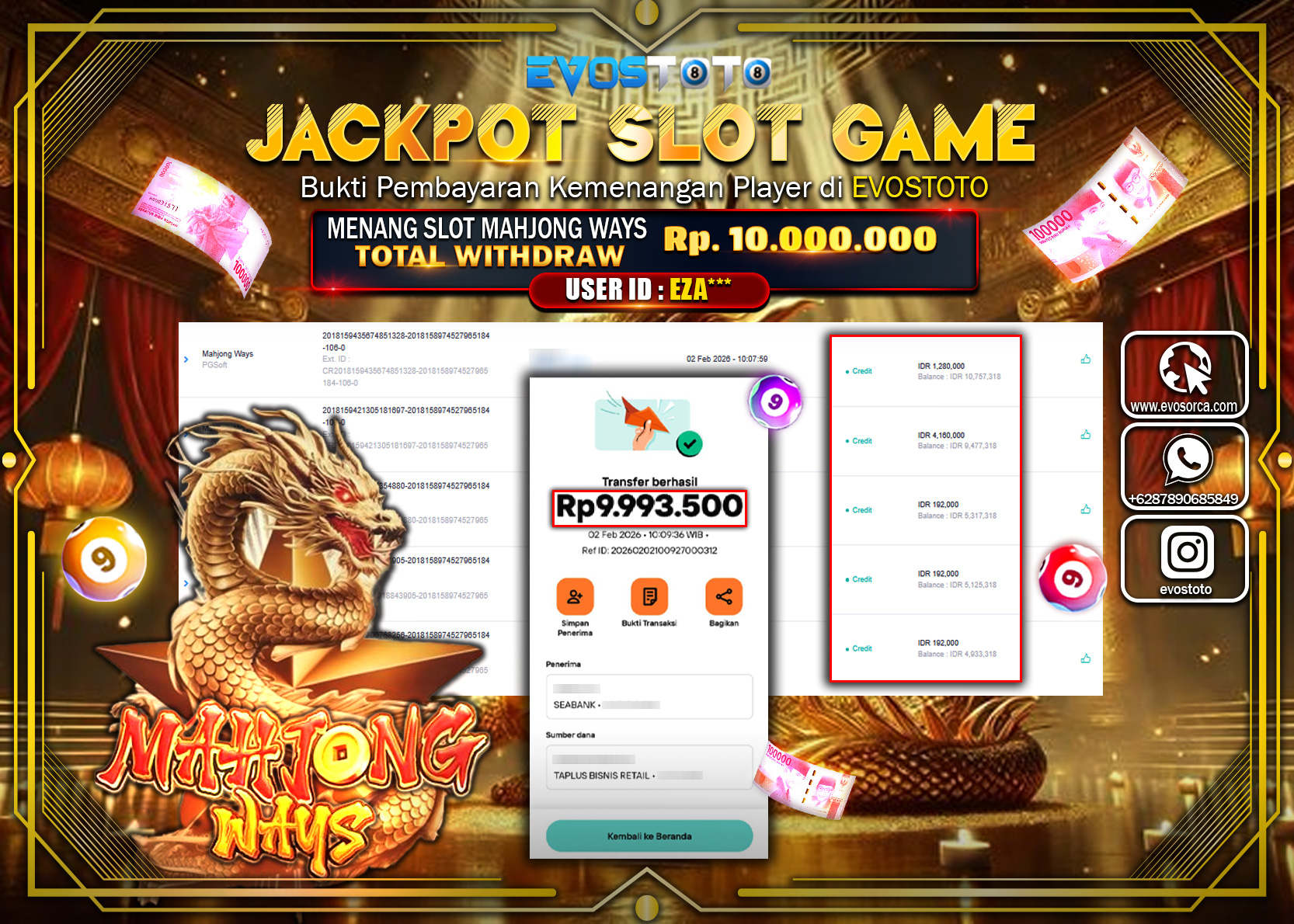 PEMBAYARAN JACKPOT SLOT MAHJONG WAYS Rp.10.000.000 DI BAYAR LANGSUNG !