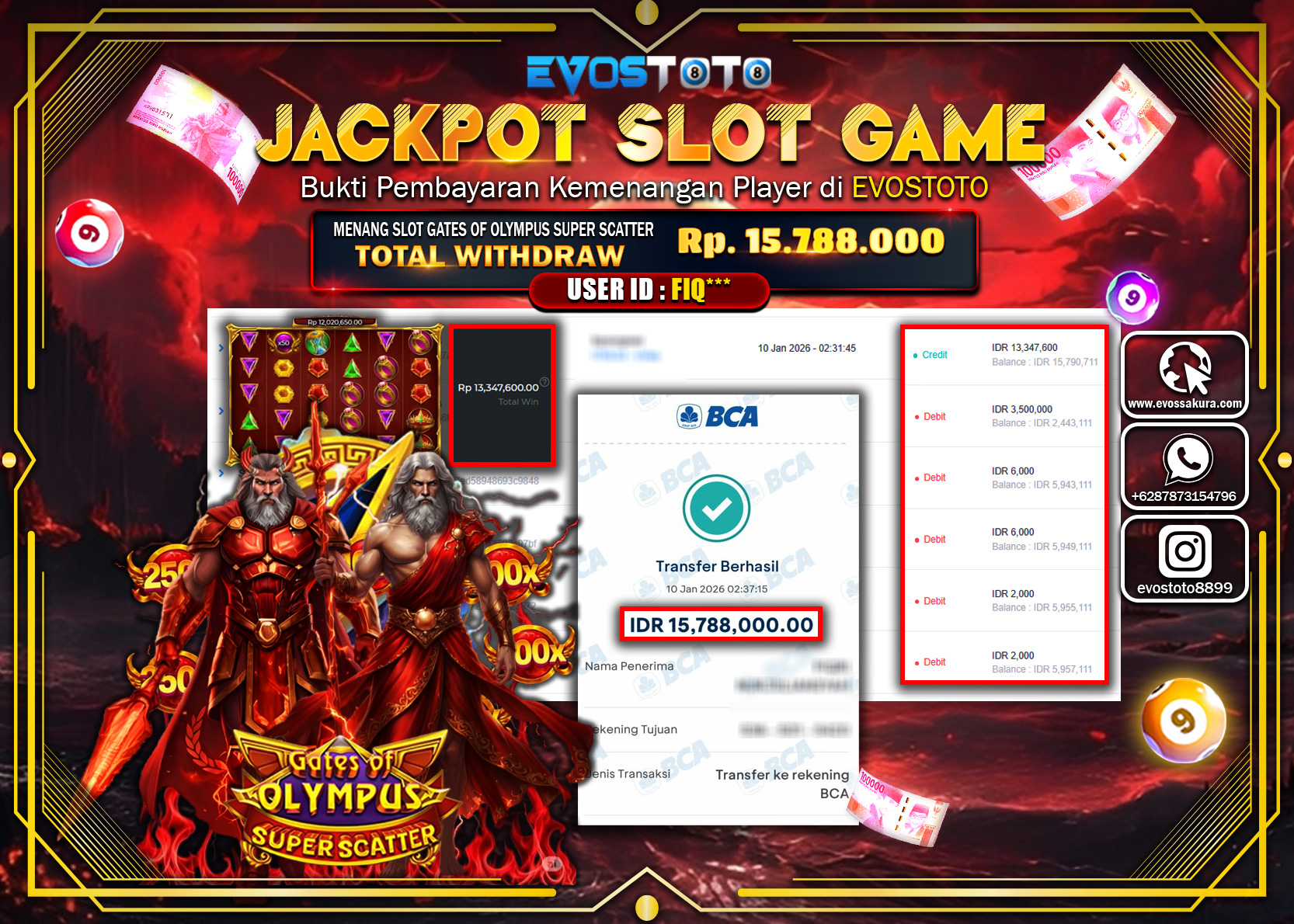 PEMBAYARAN JACKPOT SLOT GATES OF OLYMPUS SUPER SCATTER Rp.15.788.000 DI BAYAR LANGSUNG !