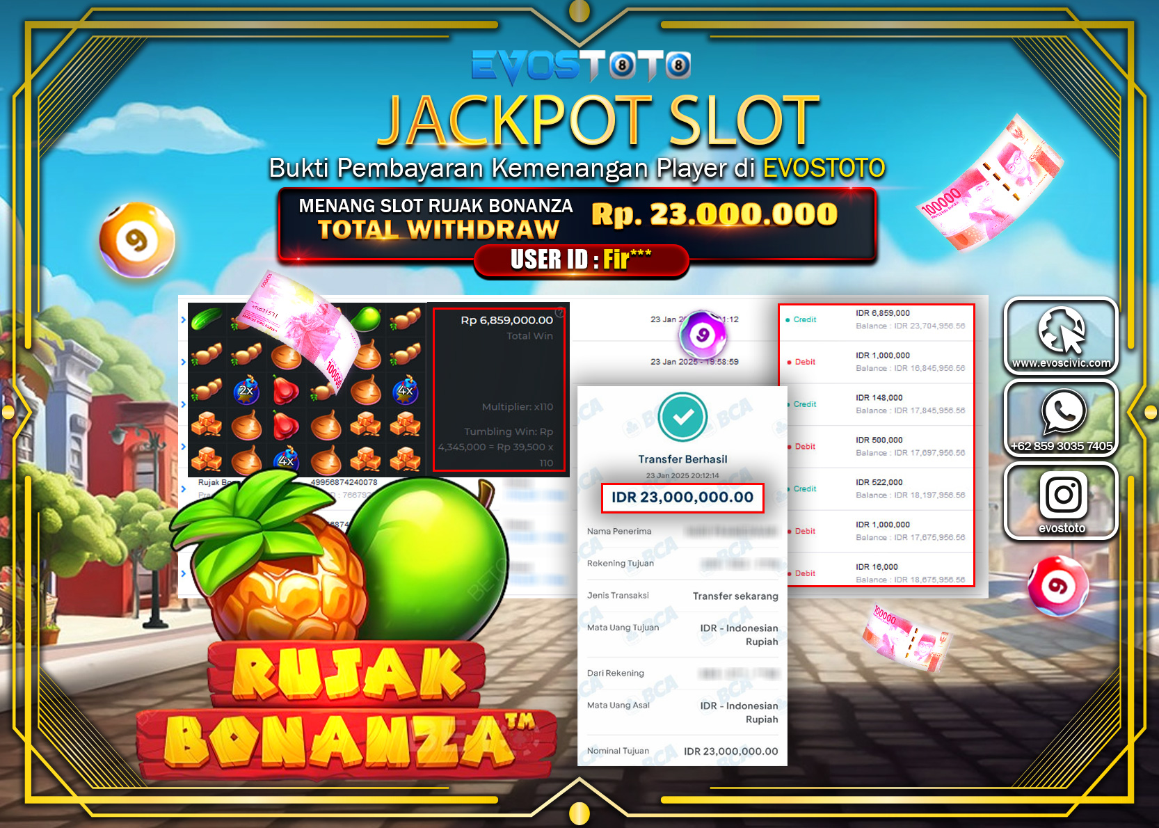PEMBAYARAN JACKPOT SLOT RUJAK BONANZA  Rp.21.000.000 DI BAYAR LANGSUNG !