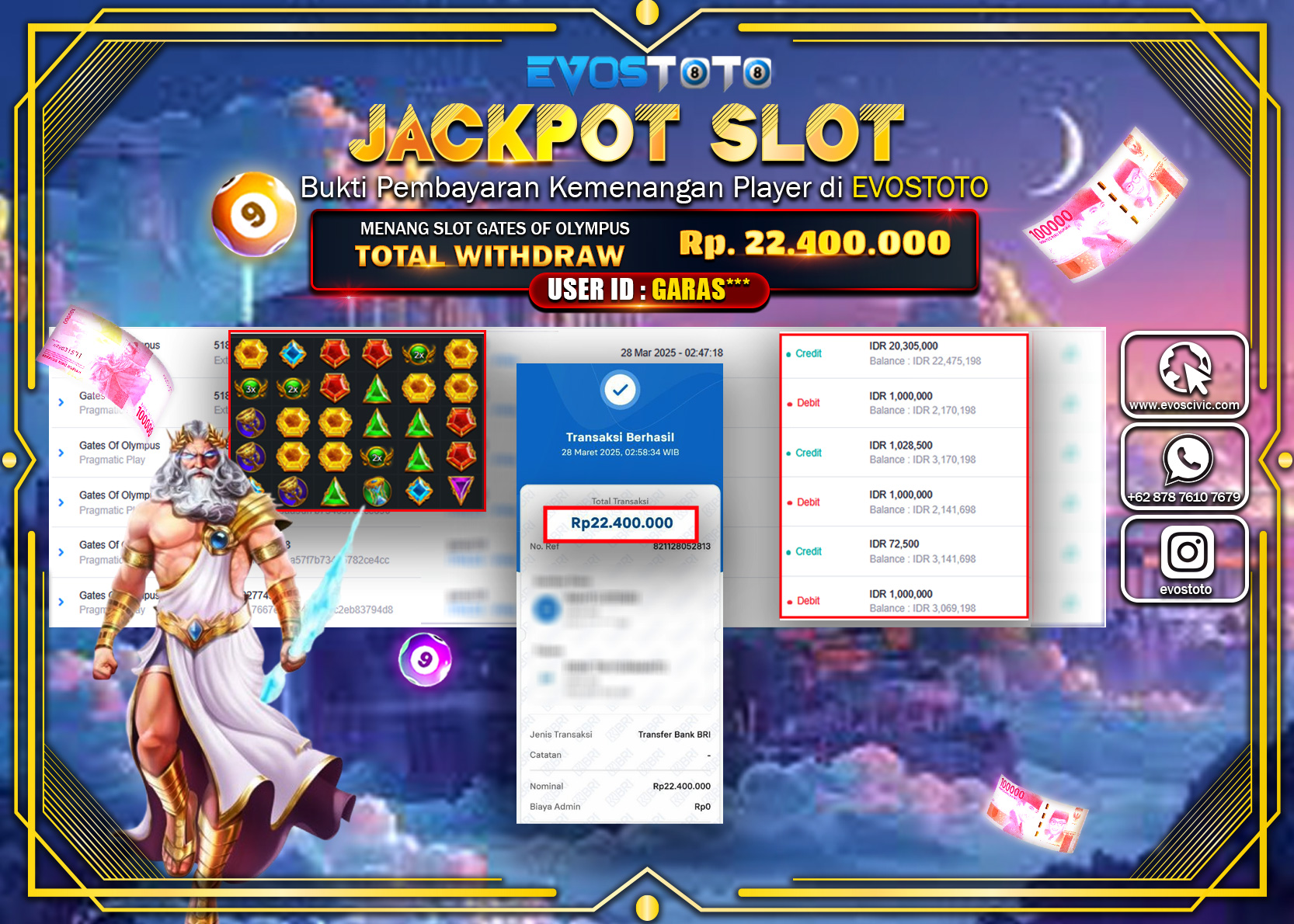 PEMBAYARAN JACKPOT SLOT GATES OF OLYMPUS Rp.22.400.000 DI BAYAR LANGSUNG !