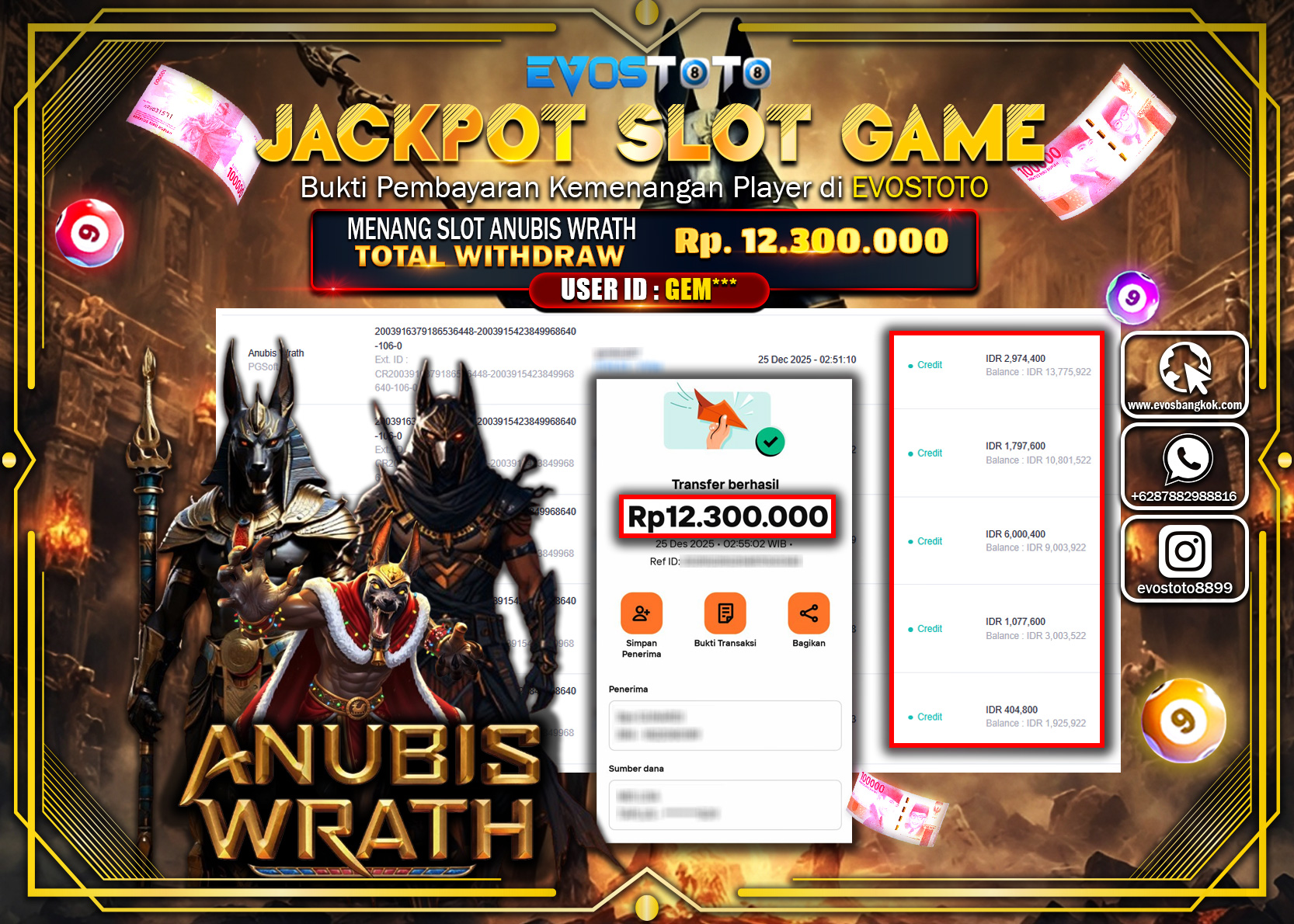 PEMBAYARAN JACKPOT SLOT ANUBIS WRATH Rp.12.300.000 DI BAYAR LANGSUNG !