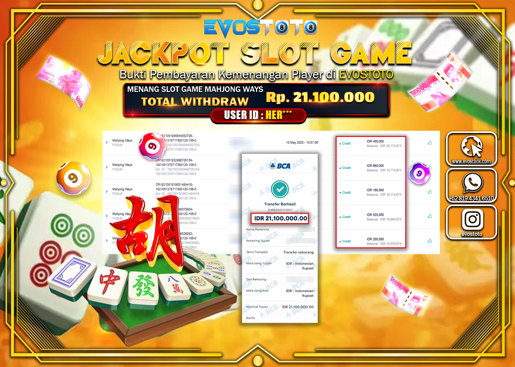 PEMBAYARAN JACKPOT SLOT MAHJONG WAYS Rp.21.100.000 DI BAYAR LANGSUNG !