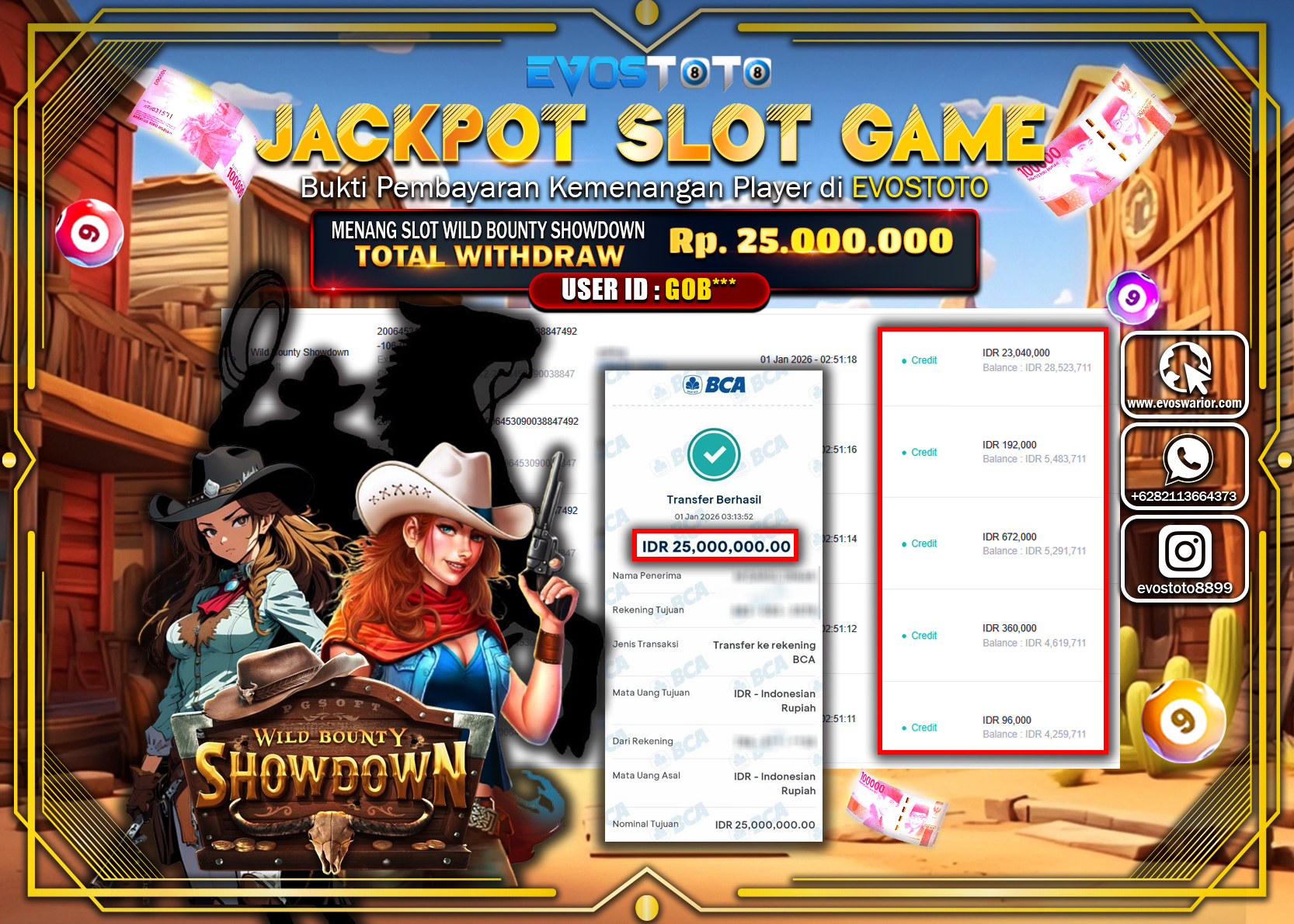 PEMBAYARAN JACKPOT SLOT WILD BOUNTY SHOWDOWN Rp.25.000.000 DI BAYAR LANGSUNG !