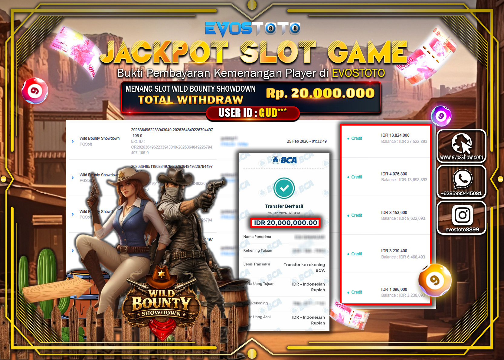 PEMBAYARAN JACKPOT SLOT WILD BOUNTY SHOWDOWN Rp.20.000.000 DI BAYAR LANGSUNG !