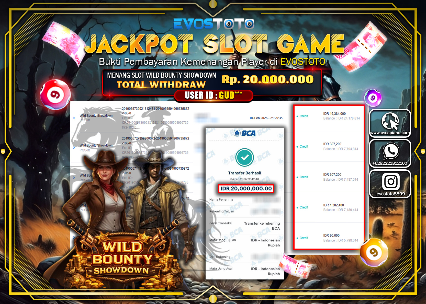 PEMBAYARAN JACKPOT SLOT WILD BOUNTY SHOWDOWN  Rp.20.000.000 DI BAYAR LANGSUNG !