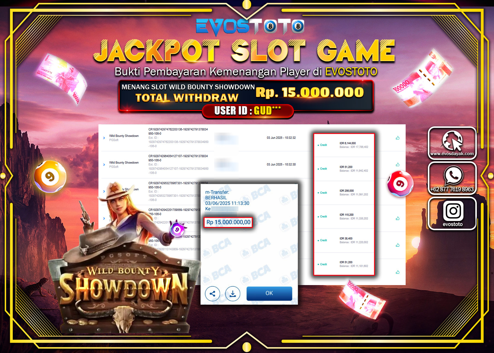 PEMBAYARAN JACKPOT SLOT WILD BOUNTY SHOWDOWN Rp15.000.000 DI BAYAR LANGSUNG !