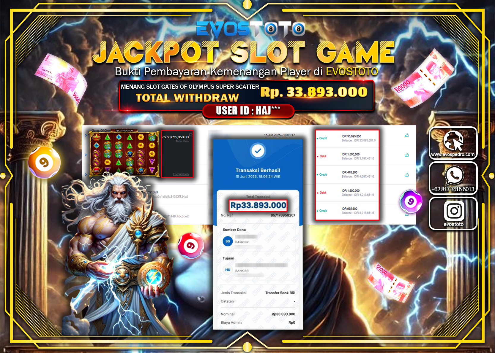 PEMBAYARAN JACKPOT SLOT GATES OF OLYMPUS SUPER SCATTER Rp33.893.000 DI BAYAR LANGSUNG !