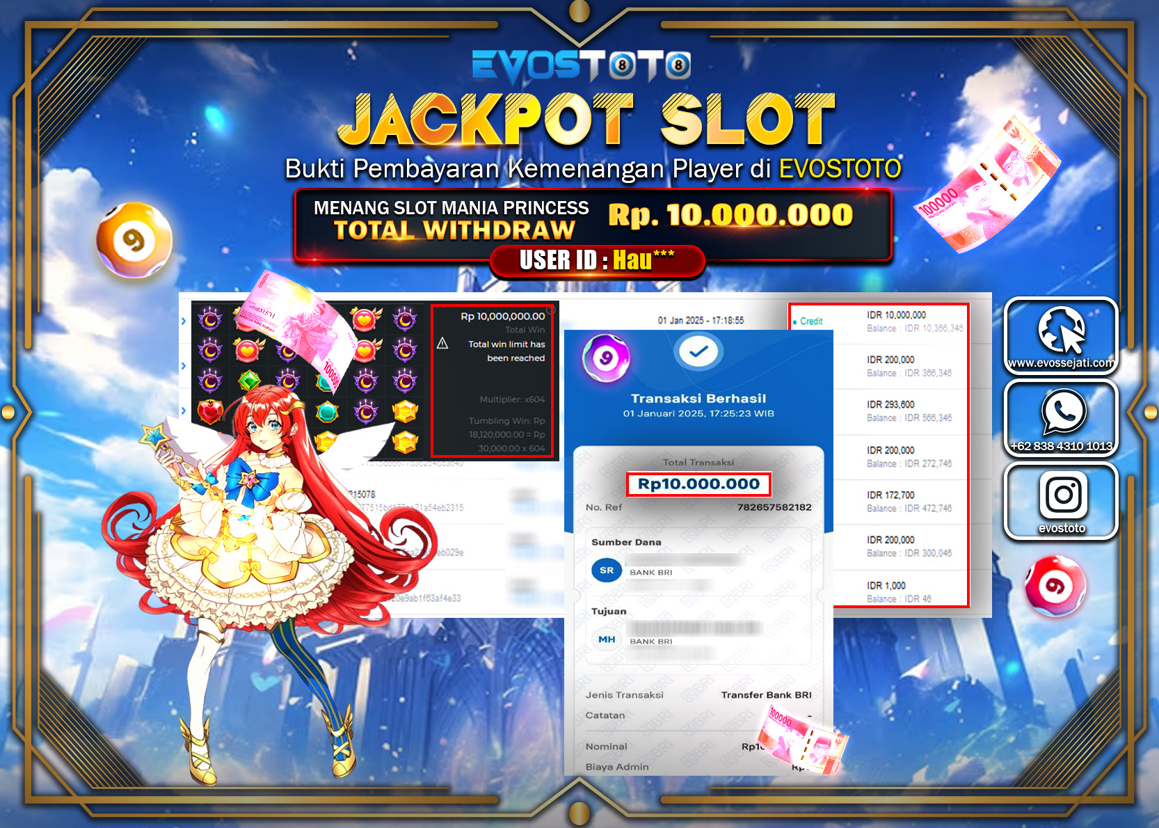 PEMBAYARAN JACKPOT SLOT STARLIGHT PRINCES Rp.10.000.000 DI BAYAR LANGSUNG !