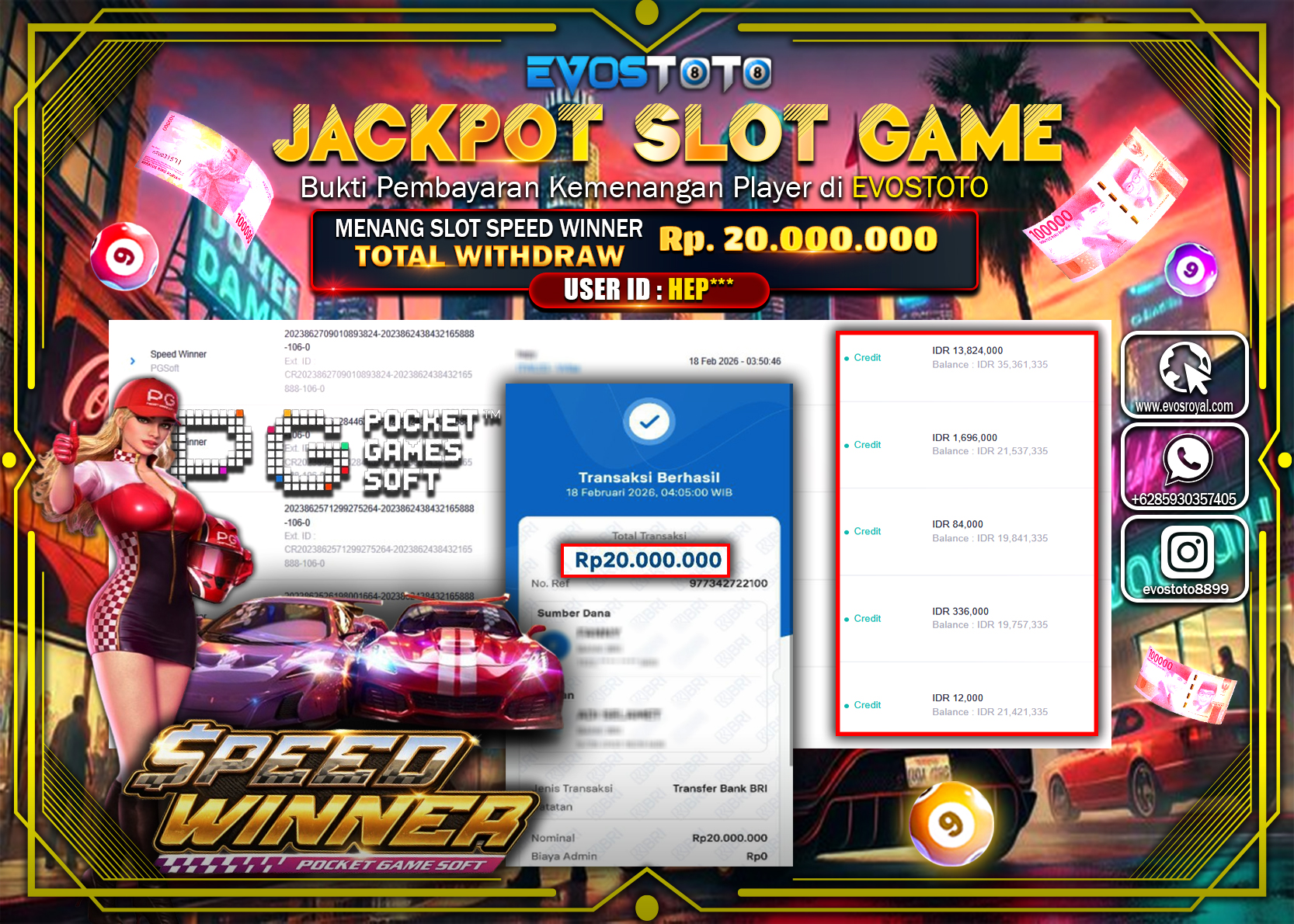 PEMBAYARAN JACKPOT SLOT SPEED WINNER Rp.20.000.000 DI BAYAR LANGSUNG !