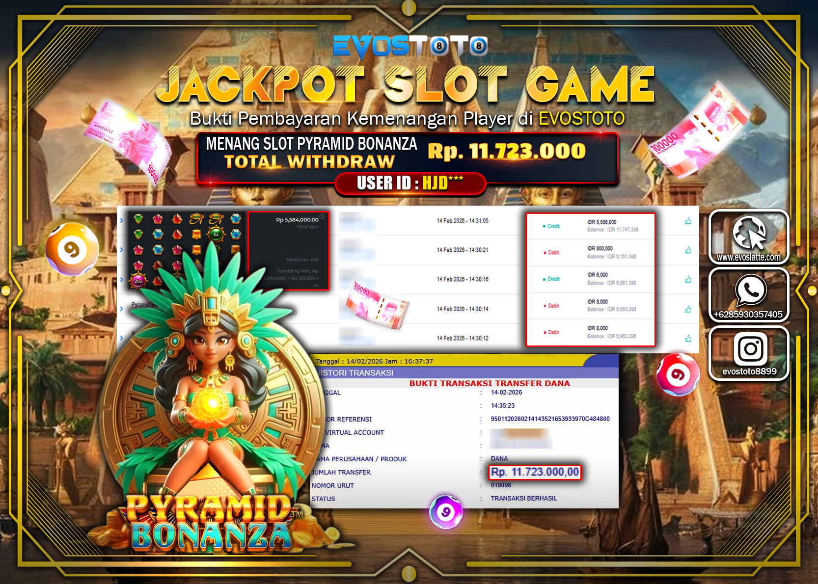 PEMBAYARAN JACKPOT SLOT PYRAMID BONANZA Rp.11.723.000 DI BAYAR LANGSUNG !
