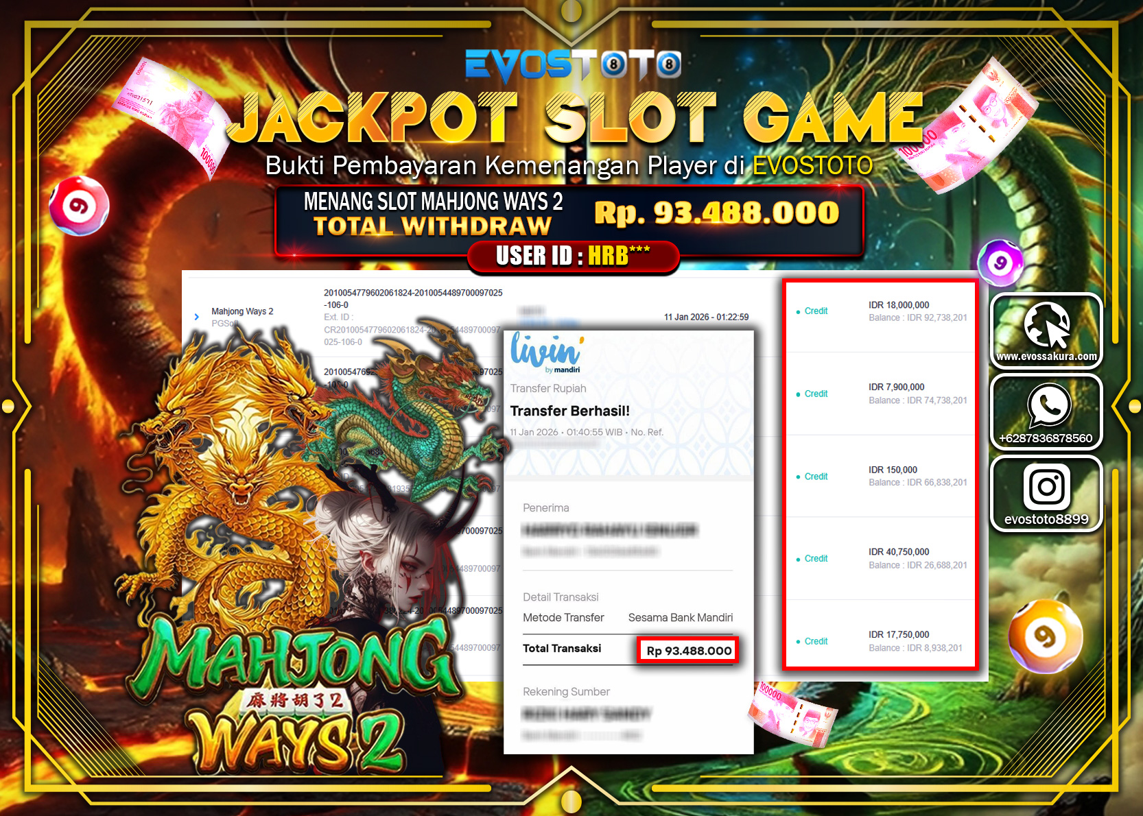PEMBAYARAN JACKPOT SLOT MAHJONG WAYS 2 Rp.93.488.000 DI BAYAR LANGSUNG !