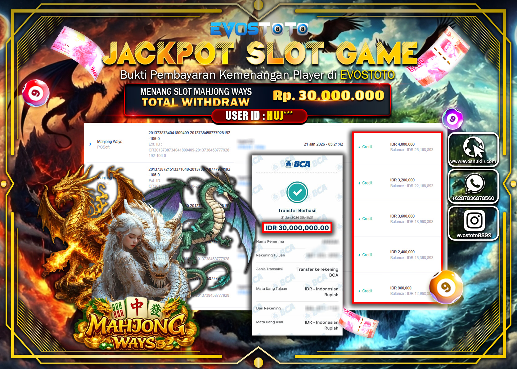 PEMBAYARAN JACKPOT SLOT MAHJONG WAYS Rp.30.000.000 DI BAYAR LANGSUNG !