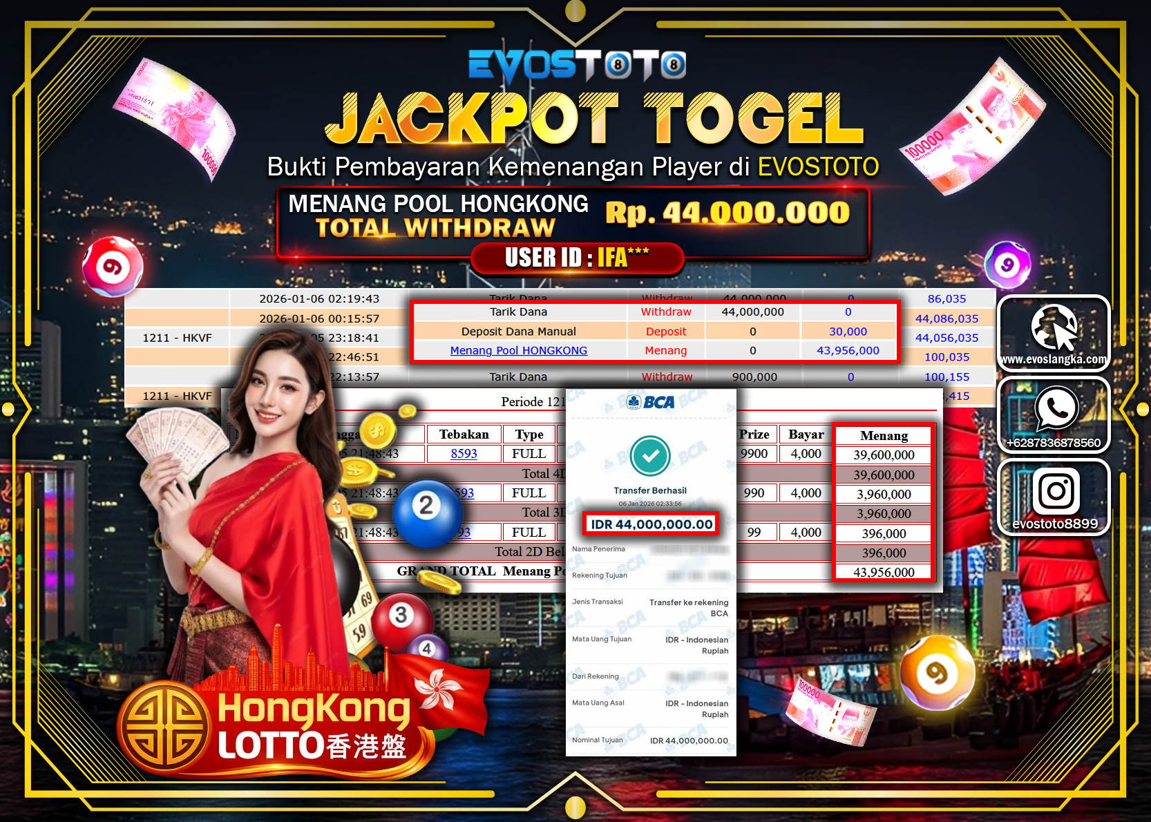 PEMBAYARAN JACKPOT TOGEL POOL HONGKONG Rp.44.000.000 DI BAYAR LANGSUNG !