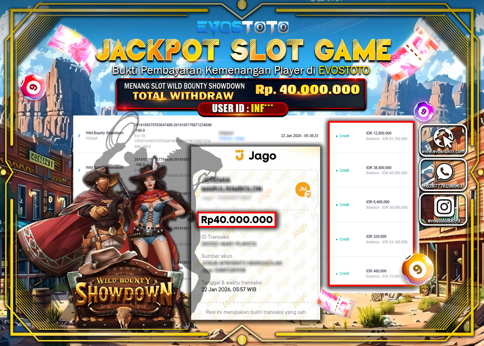PEMBAYARAN JACKPOT SLOT WILD BOUNTY SHOWDOWN Rp.40.000.000 DI BAYAR LANGSUNG !