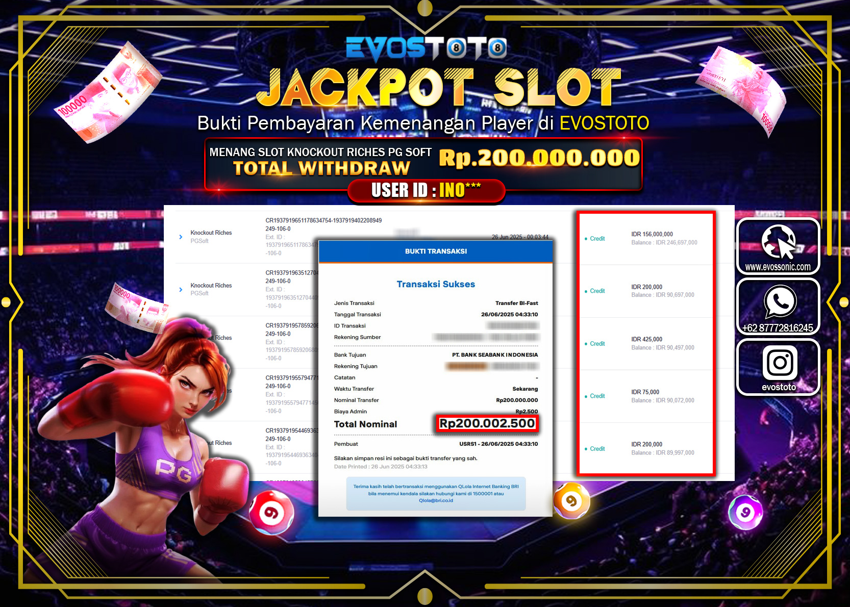 PEMBAYARAN JACKPOT SLOT KNOCKOUT RICHES PG SOFT 200.000.000 DI BAYAR LANGSUNG !
