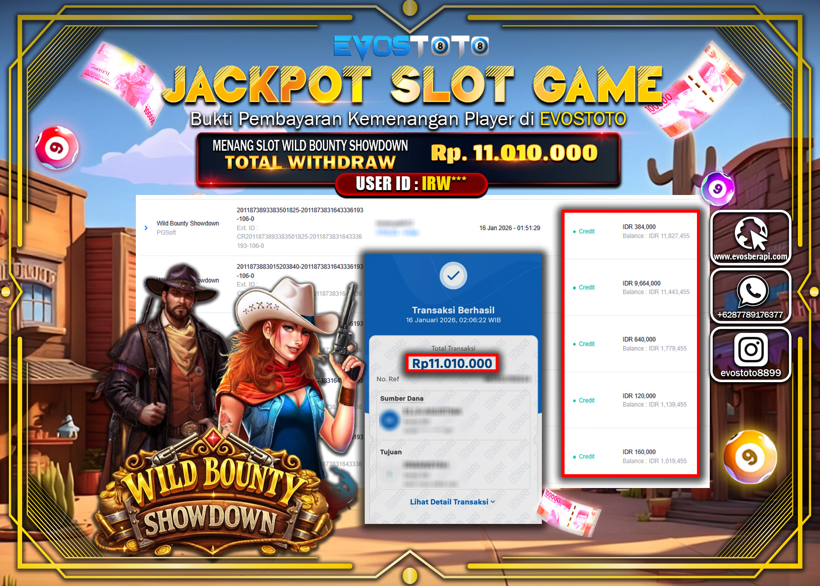 PEMBAYARAN JACKPOT SLOT WILD BOUNTY SHOWDOWN Rp.11.000.000 DI BAYAR LANGSUNG !